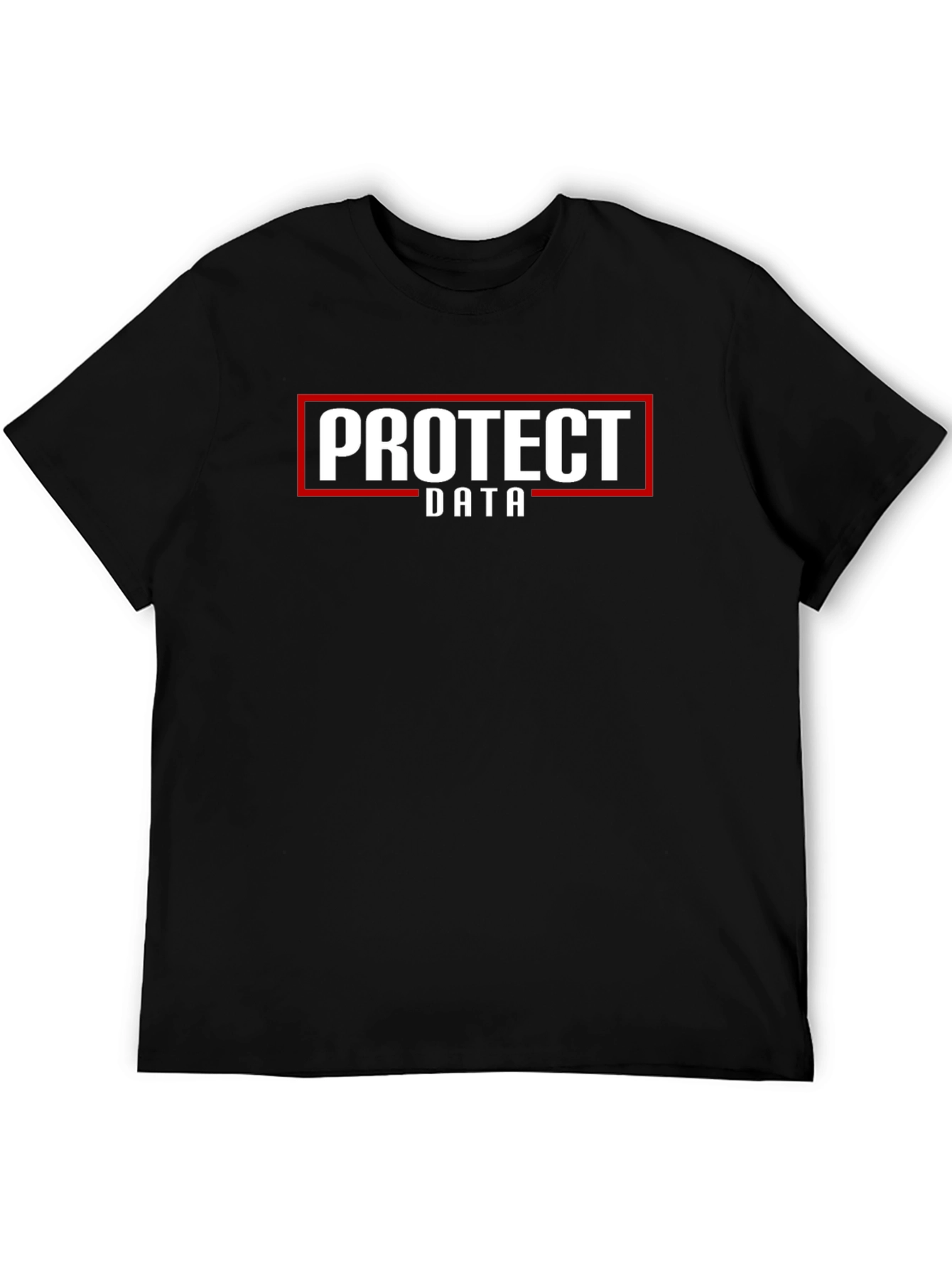 Protect Data Black Cotton T-Shirt