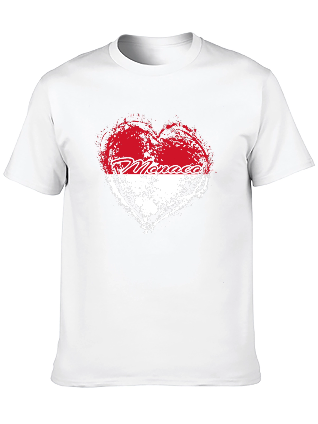 Monaco Heart Flag T-Shirt - Black Cotton Tee