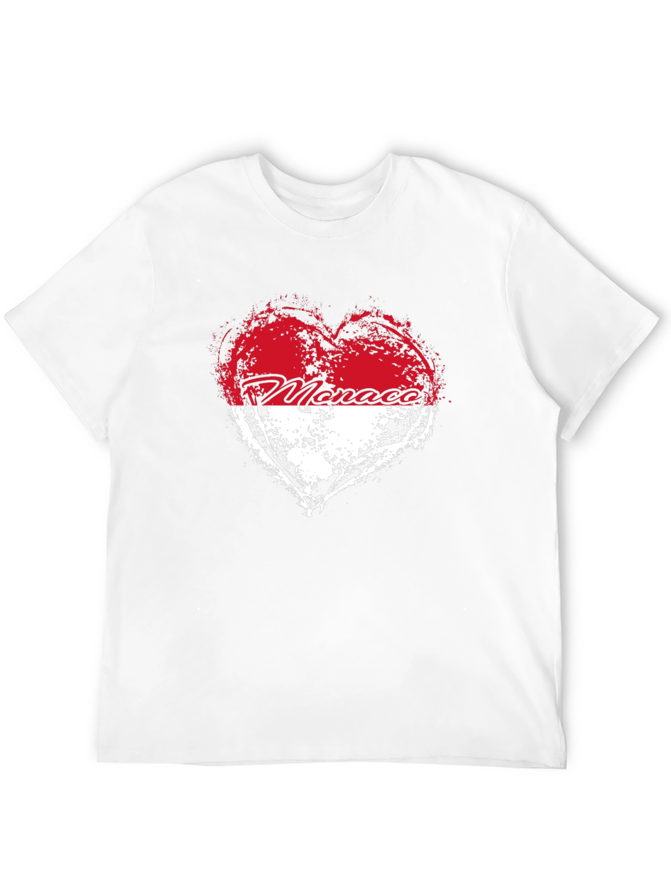 Monaco Heart Flag T-Shirt - Black Cotton Tee
