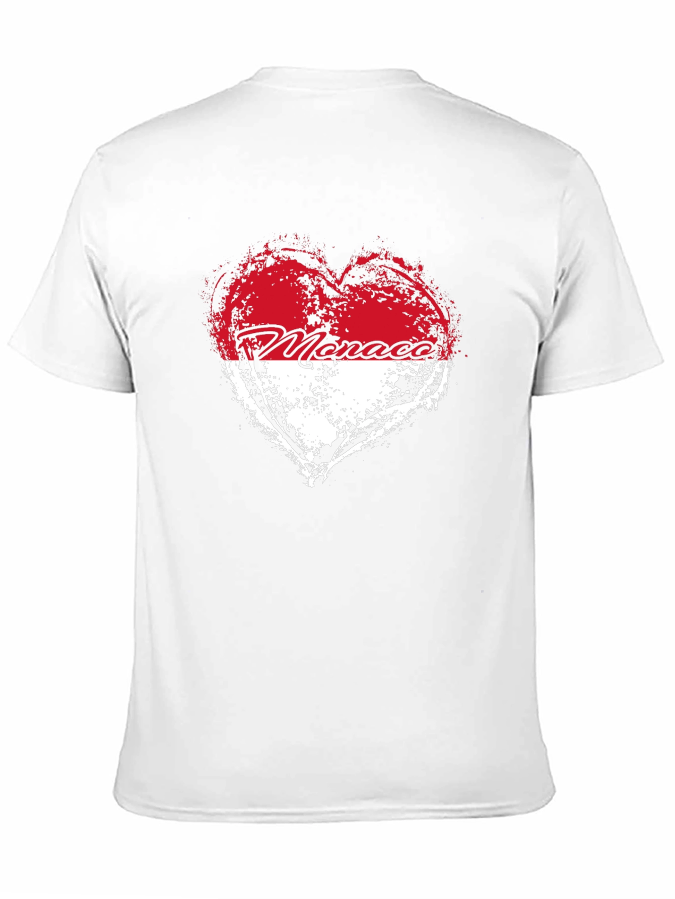 Monaco Heart Flag T-Shirt - Black Cotton Tee