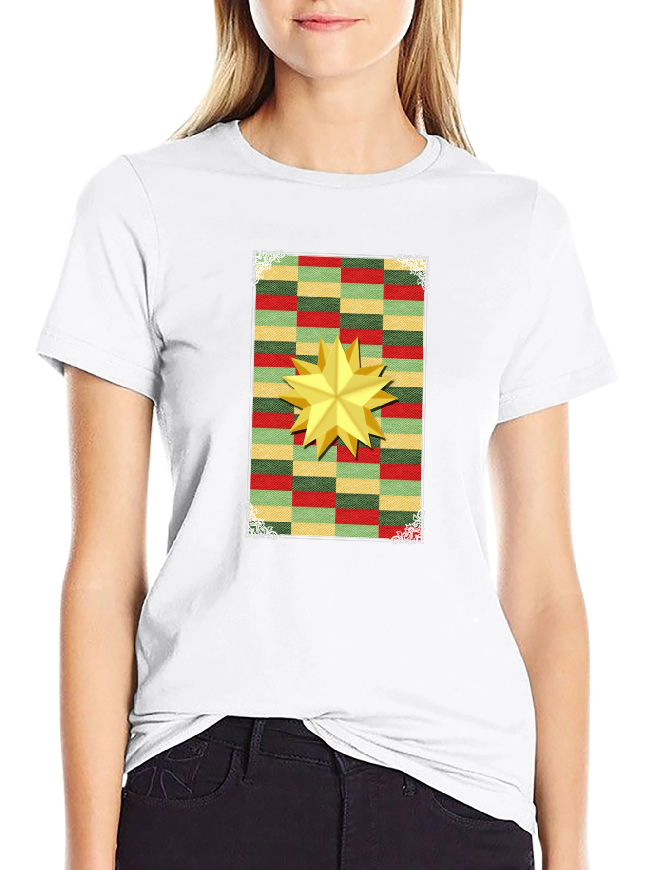 Festive Star Graphic T-Shirt - Holiday Cheer