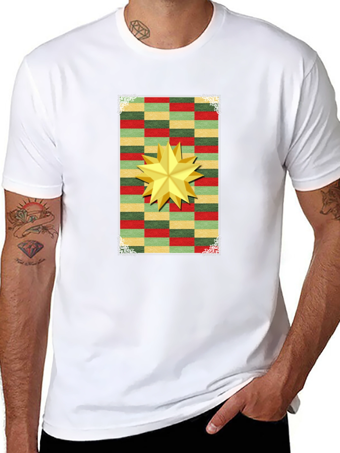 Festive Star Graphic T-Shirt - Holiday Cheer