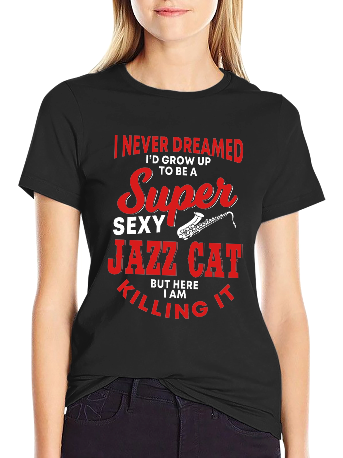 Super Sexy Jazz Cat T-Shirt - Unique Design