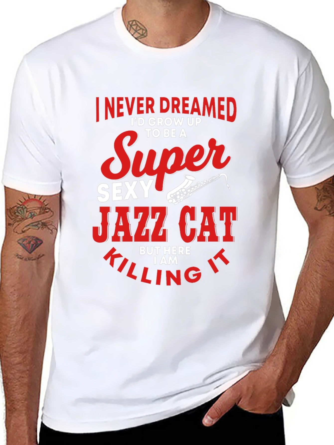 Super Sexy Jazz Cat T-Shirt - Unique Design