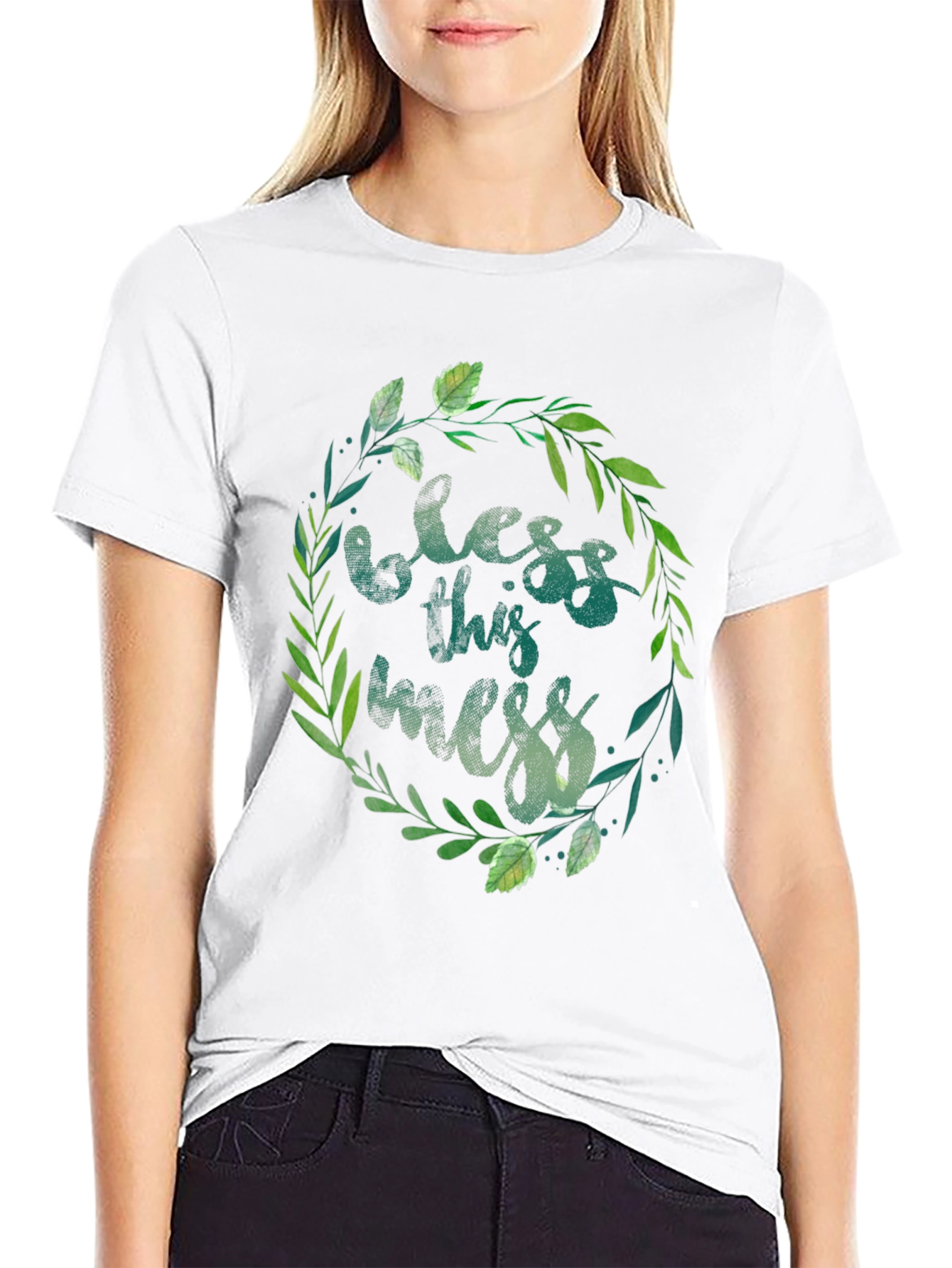 Bless This Mess T-Shirt - Floral Design