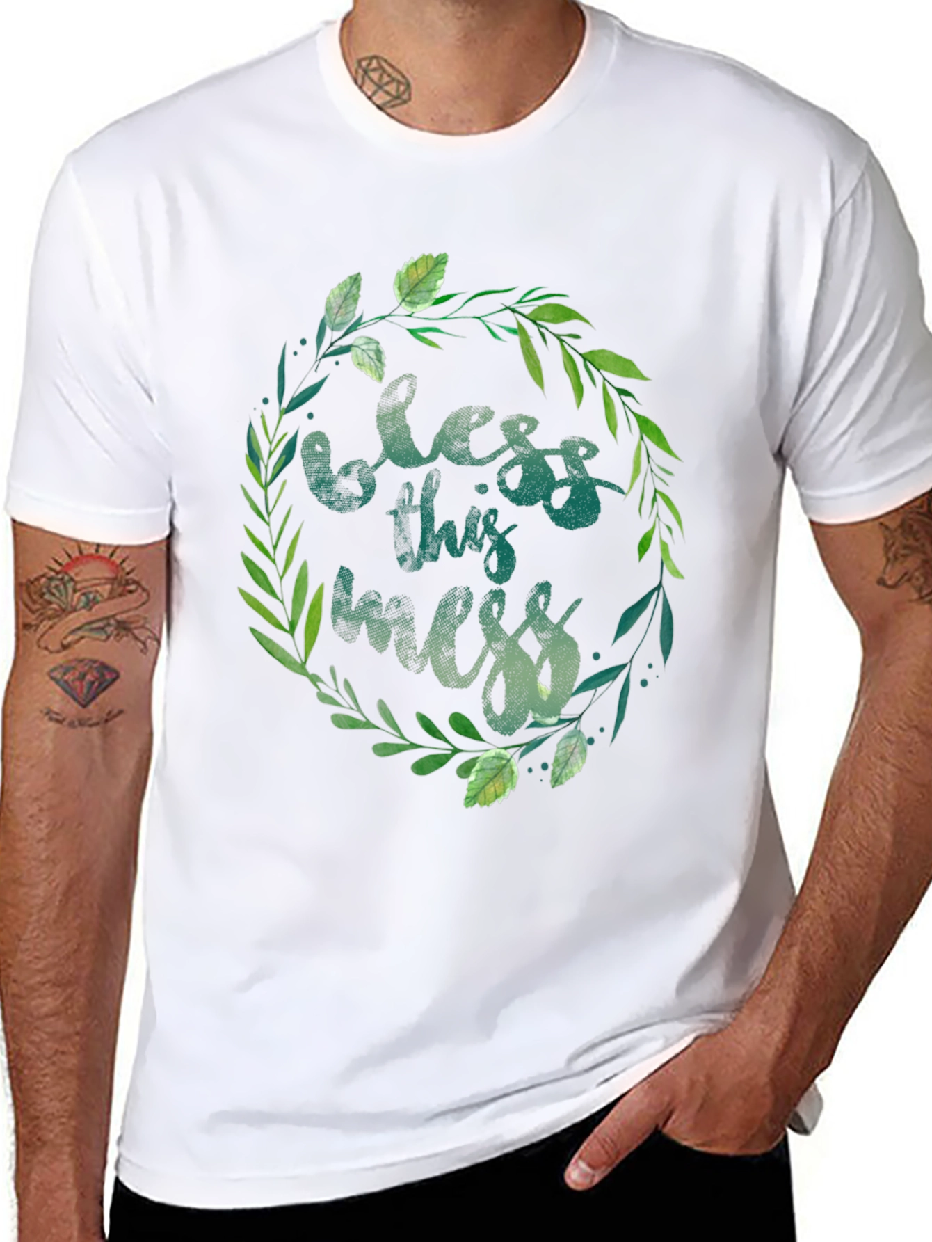 Bless This Mess T-Shirt - Floral Design