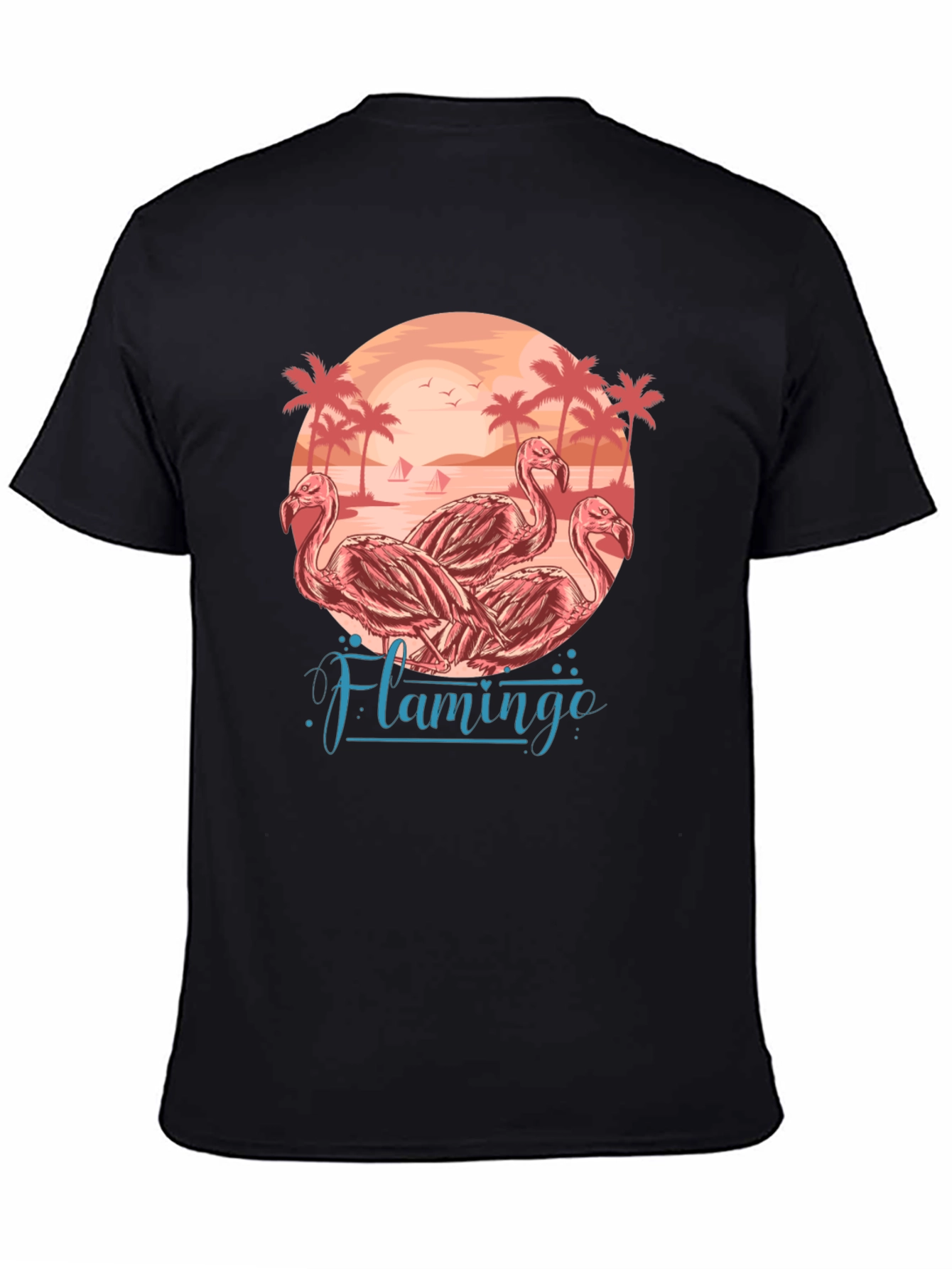 Flamingo Beach Graphic Tee - Tropical Paradise T-Shirt