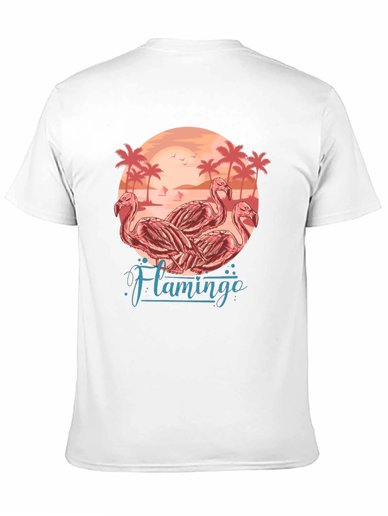 Flamingo Beach Graphic Tee - Tropical Paradise T-Shirt