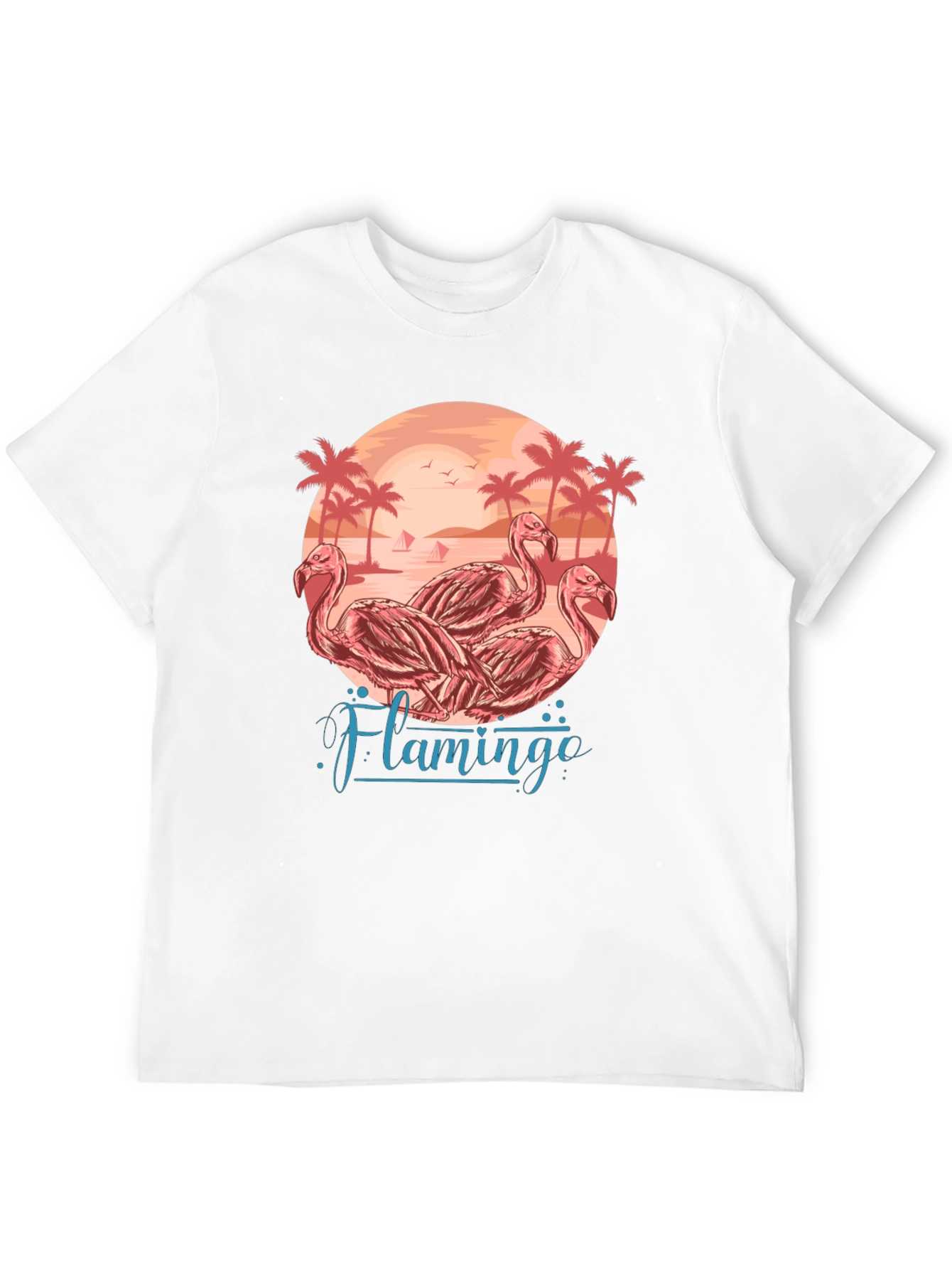 Flamingo Beach Graphic Tee - Tropical Paradise T-Shirt