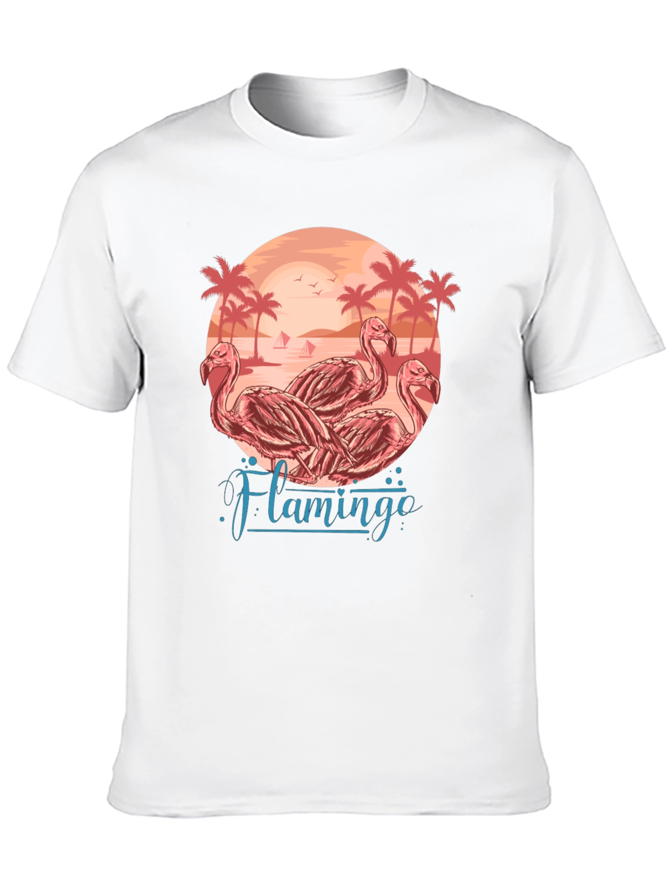 Flamingo Beach Graphic Tee - Tropical Paradise T-Shirt