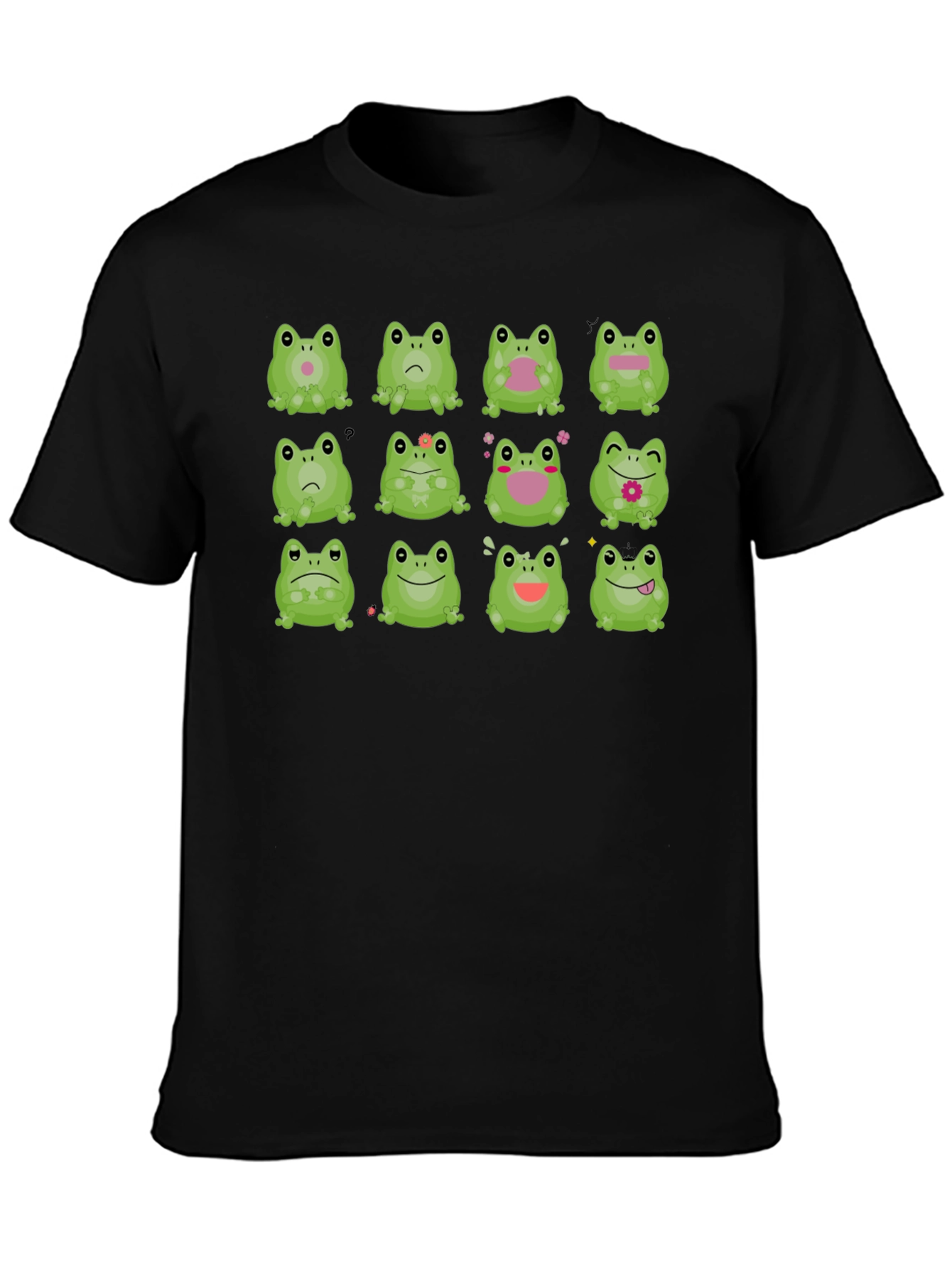Frog Expression Black T-Shirt - Unisex