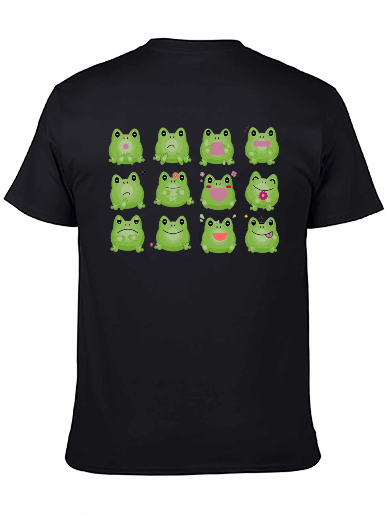 Frog Expression Black T-Shirt - Unisex