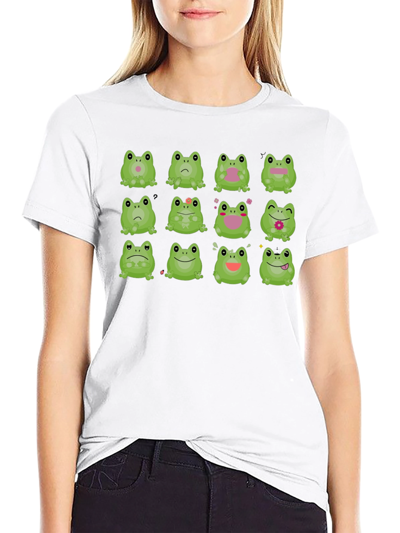 Frog Expression Black T-Shirt - Unisex