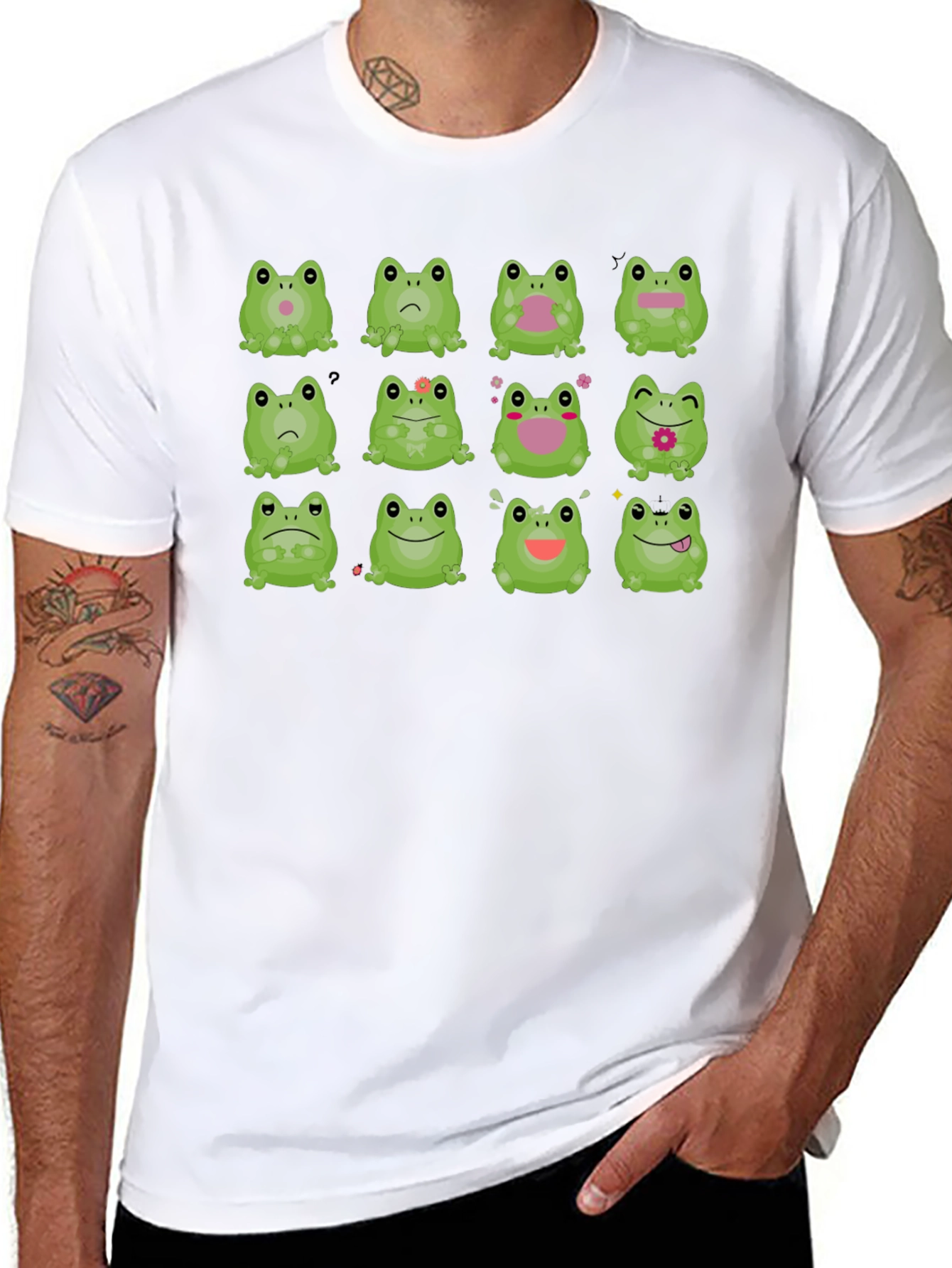 Frog Expression Black T-Shirt - Unisex