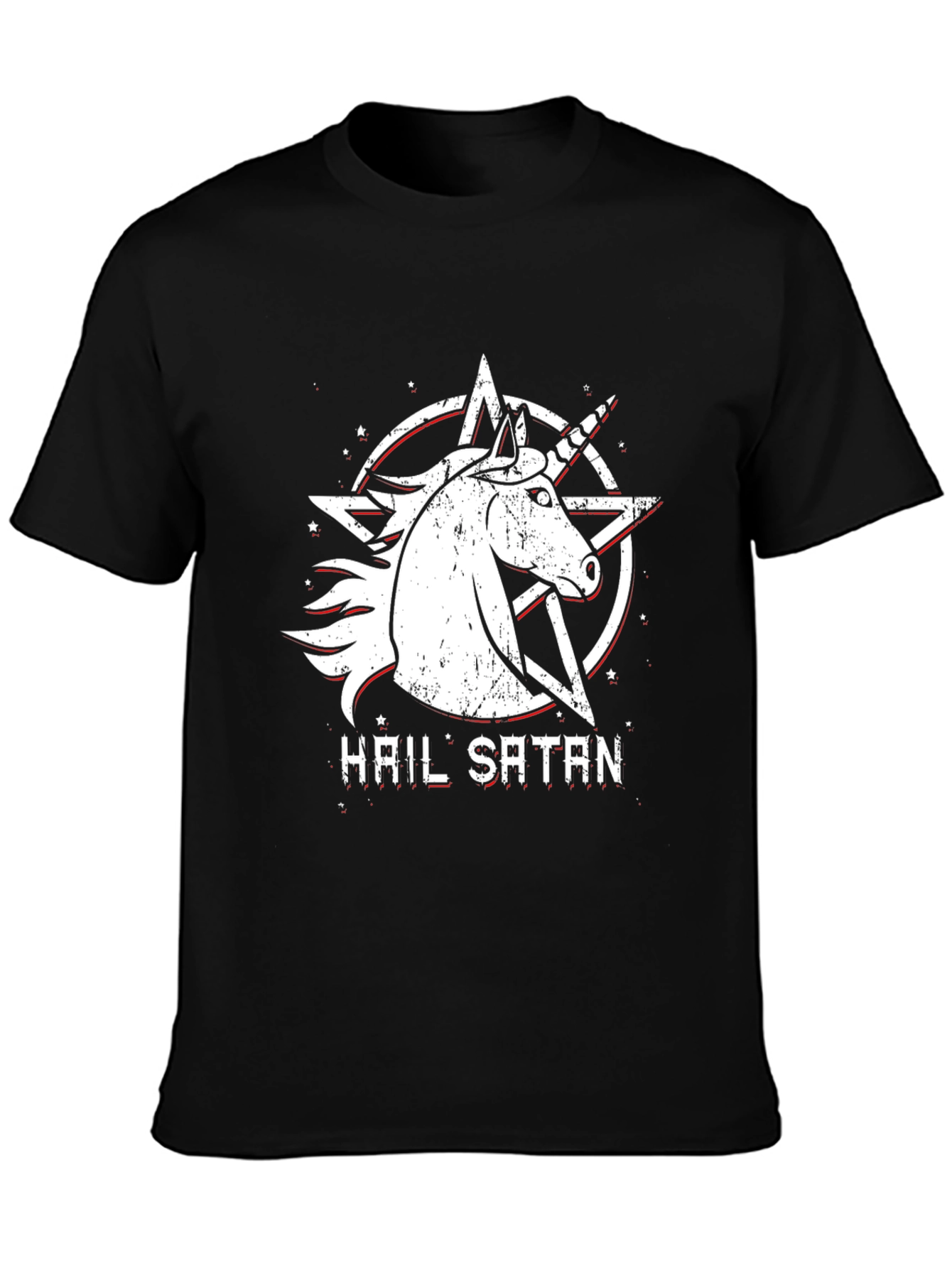 Hail Satan Unicorn Graphic T-Shirt
