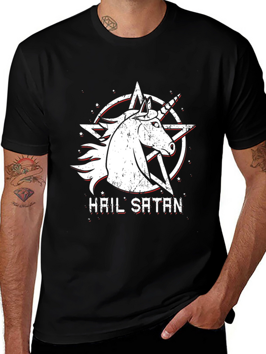 Hail Satan Unicorn Graphic T-Shirt