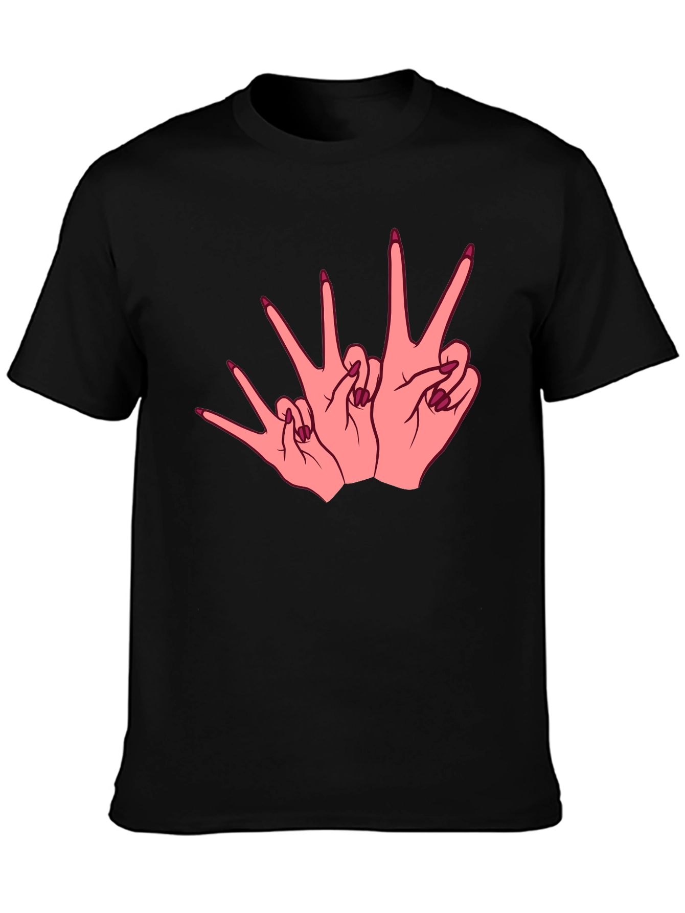 Graphic Tee - Peace Sign Hands Black T-Shirt