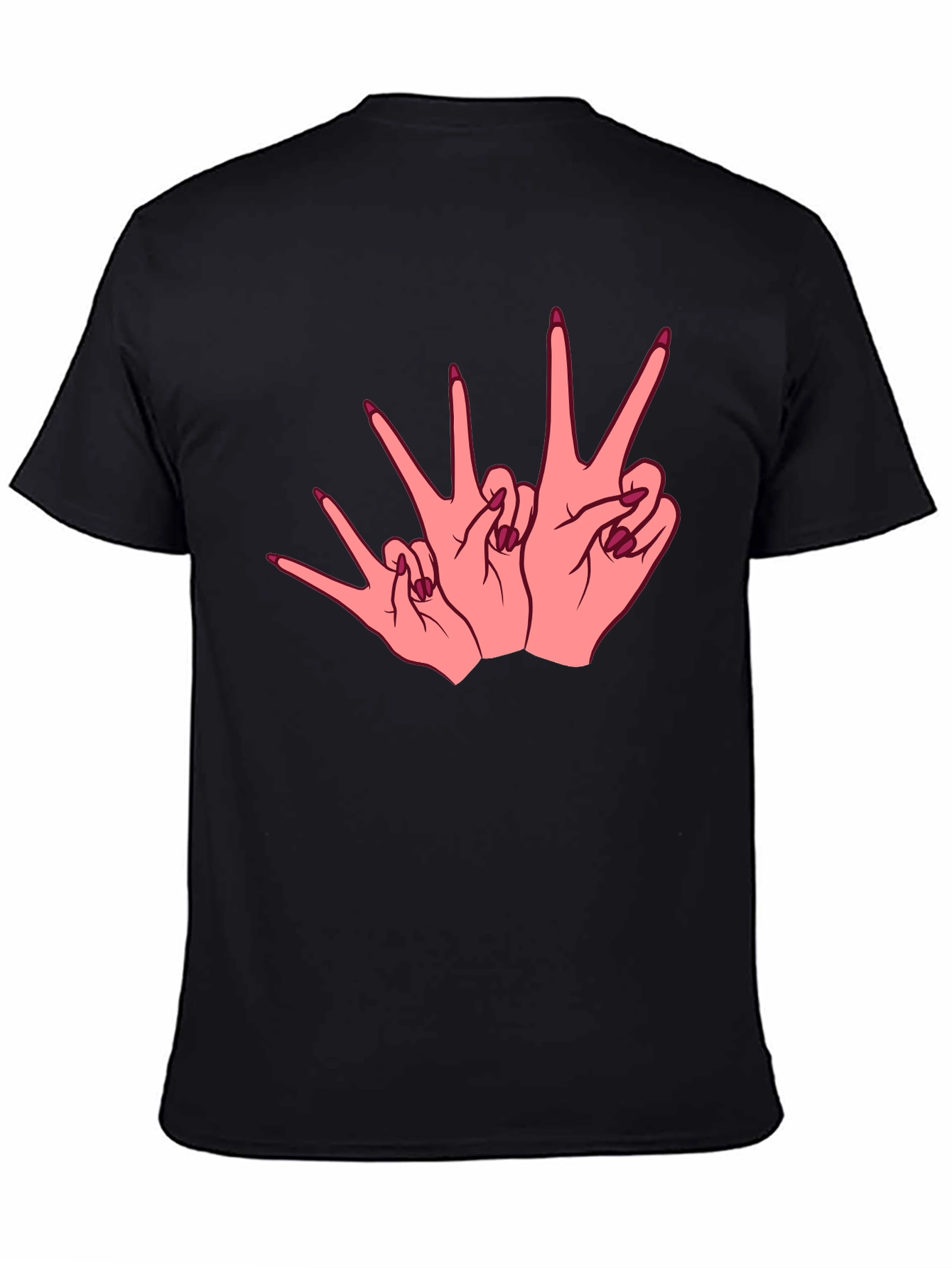 Graphic Tee - Peace Sign Hands Black T-Shirt