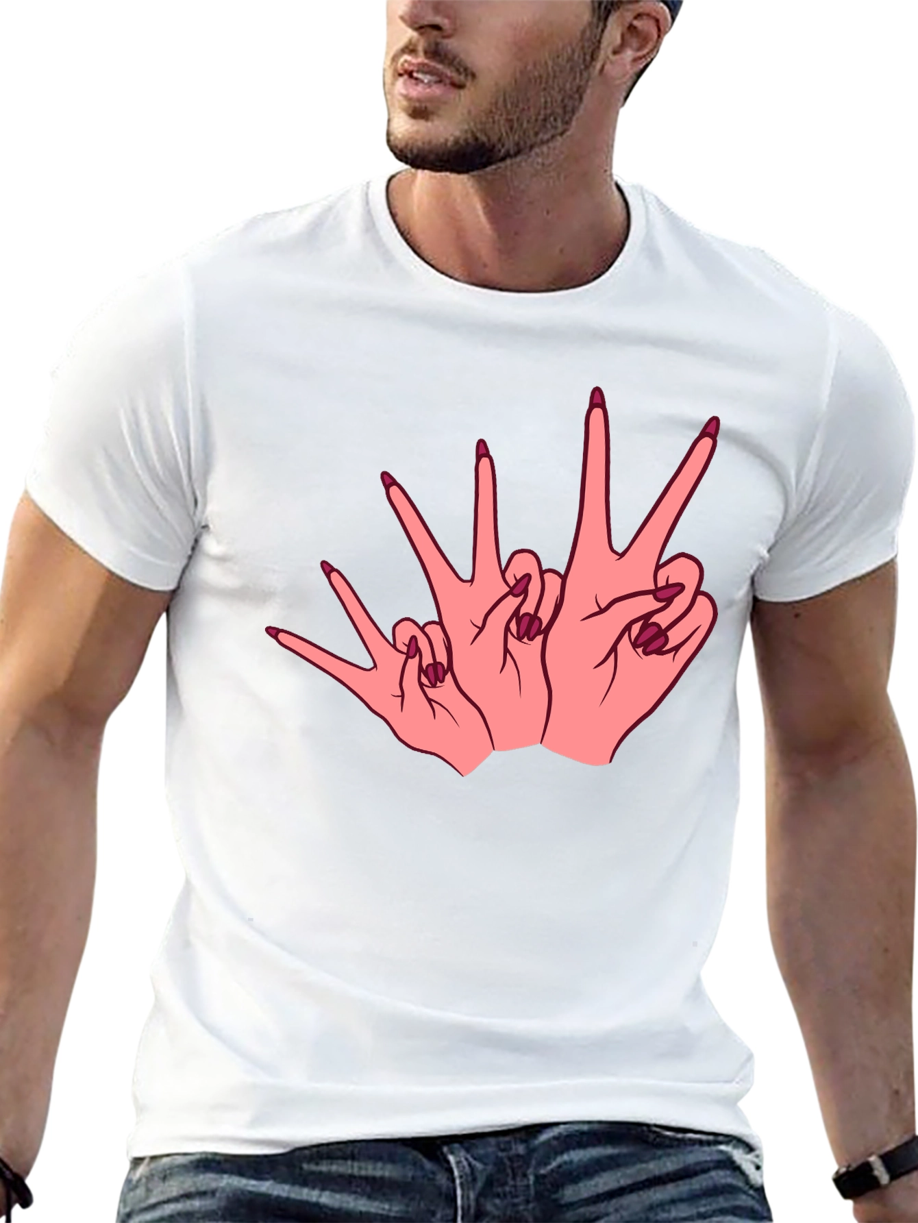 Graphic Tee - Peace Sign Hands Black T-Shirt