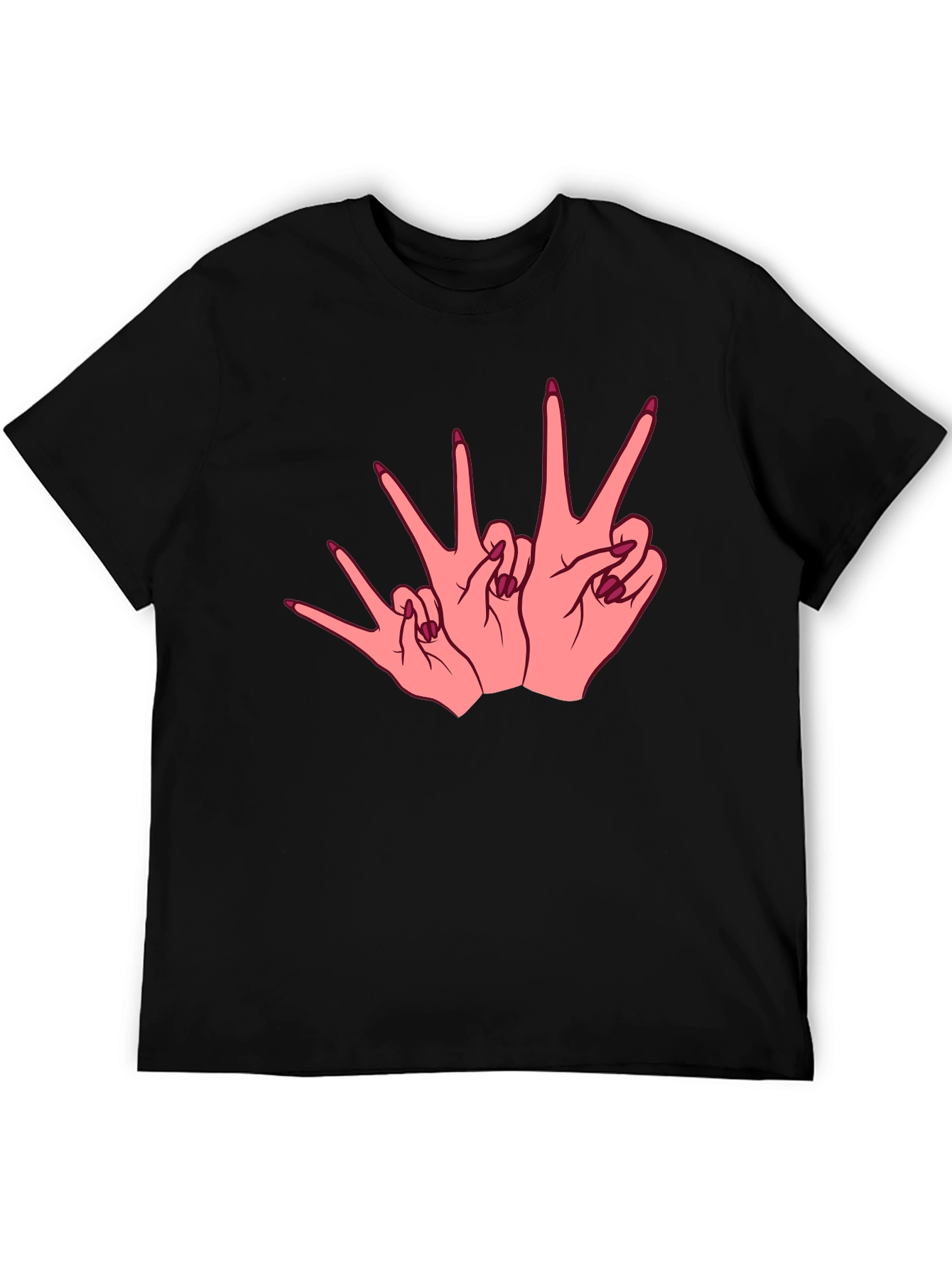 Graphic Tee - Peace Sign Hands Black T-Shirt