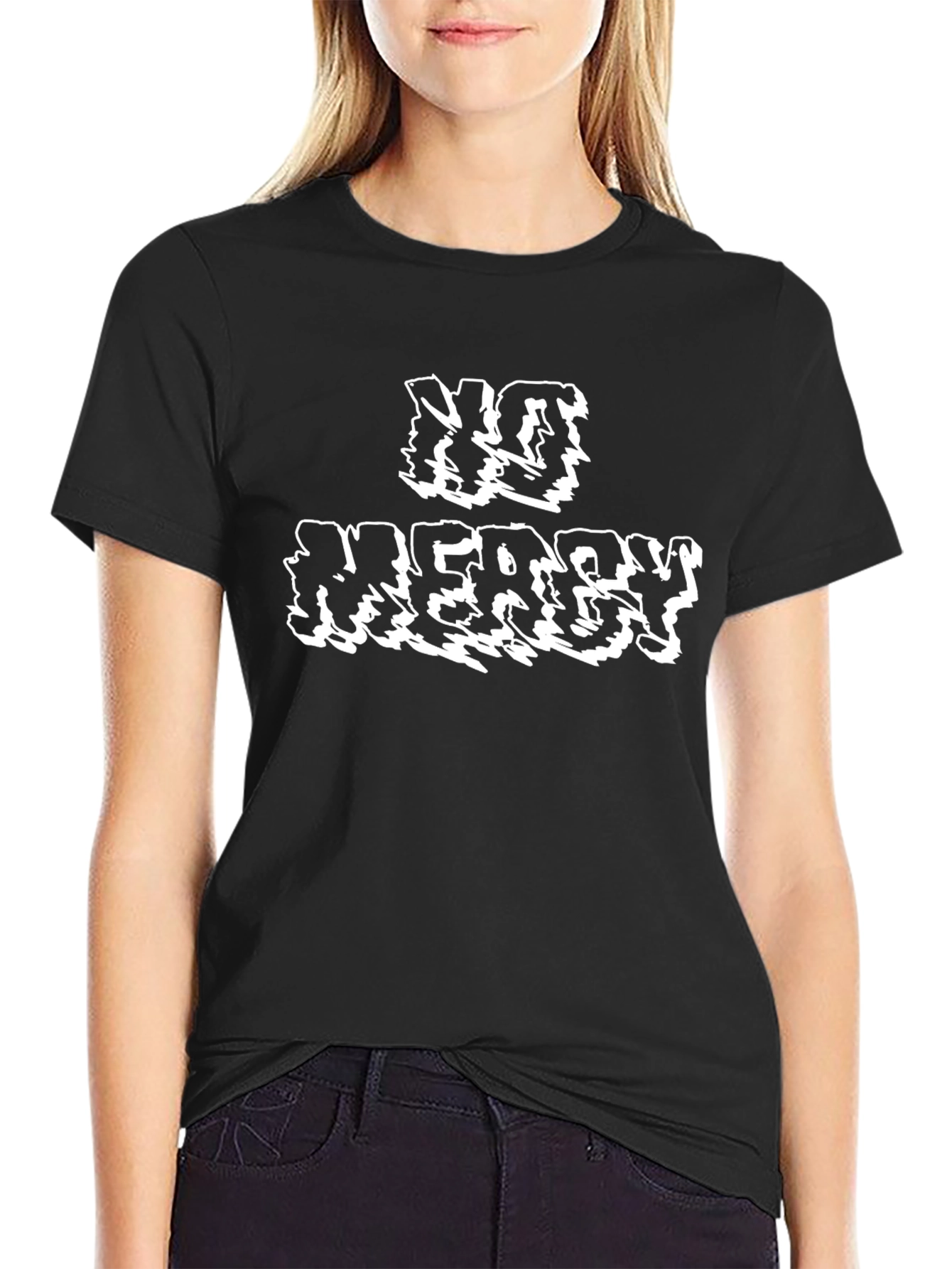 No Mercy Graphic Tee - Bold Black T-Shirt