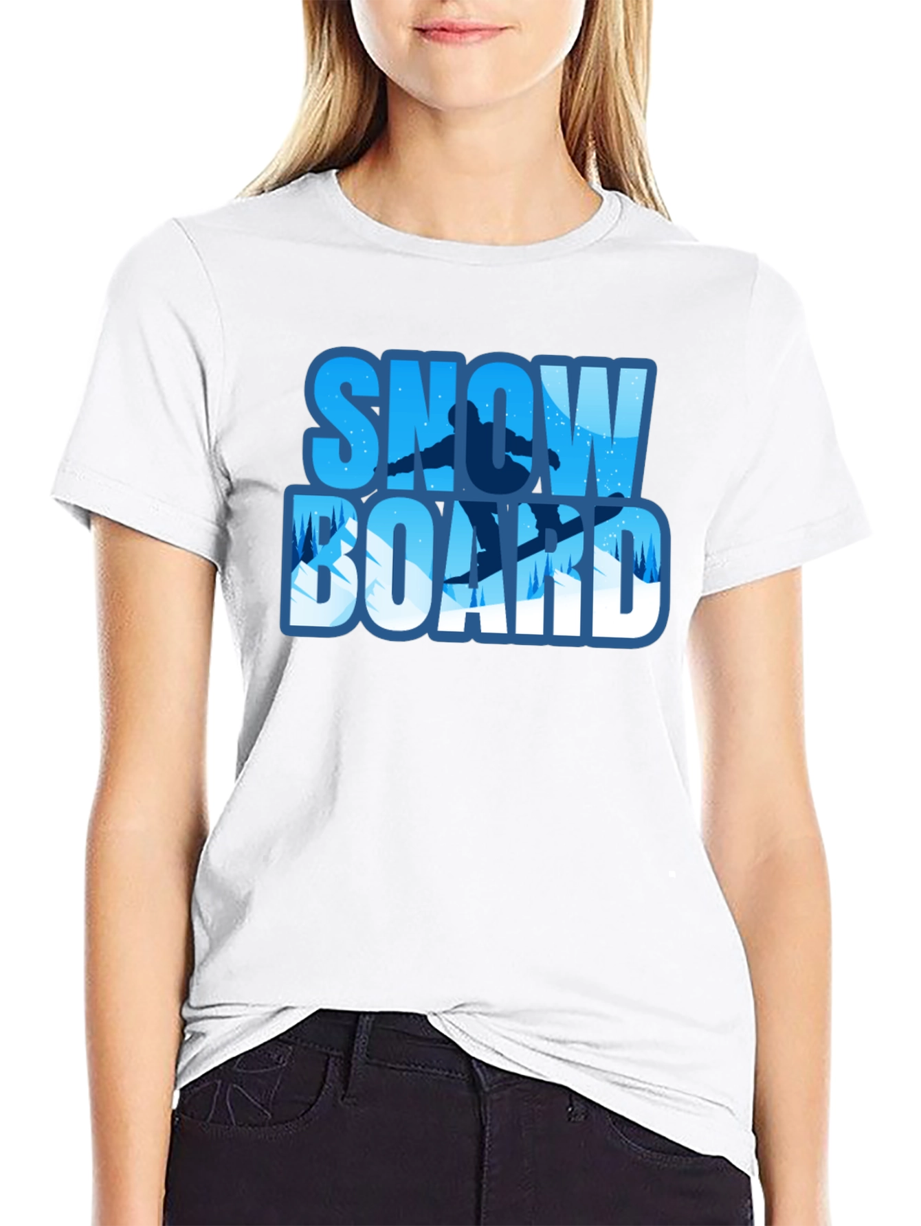 Snowboard Graphic Tee - Black Winter Sport Shirt