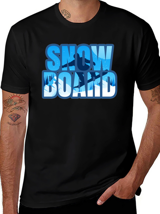Snowboard Graphic Tee - Black Winter Sport Shirt