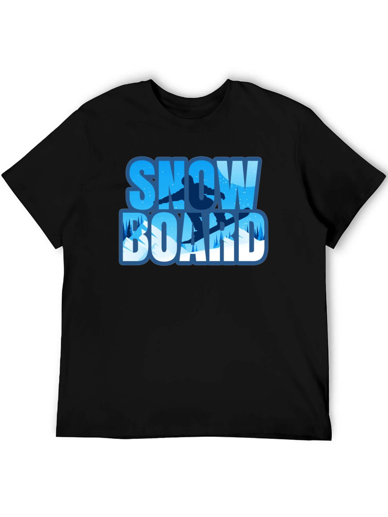 Snowboard Graphic Tee - Black Winter Sport Shirt