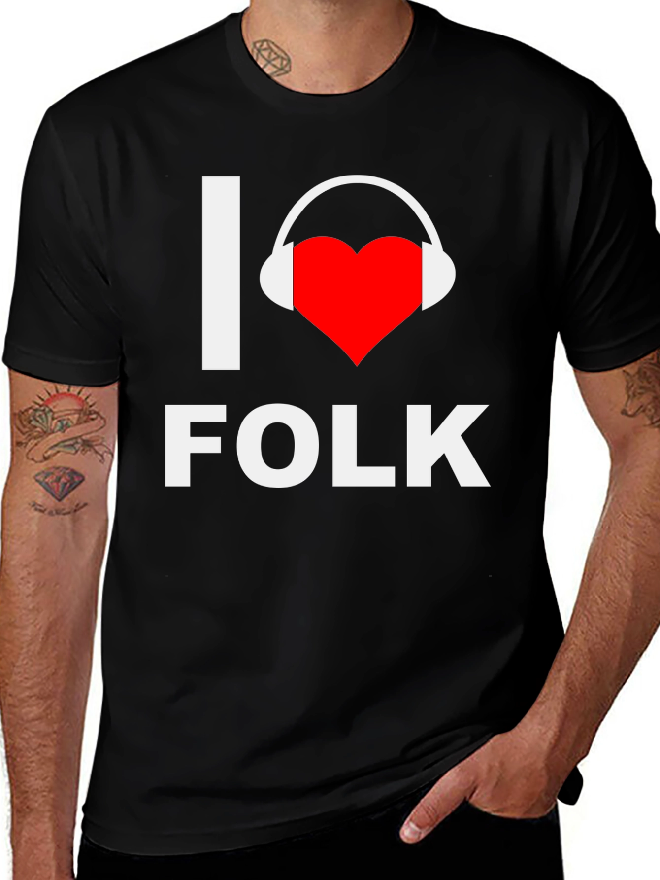I Heart Folk Music Graphic Tee