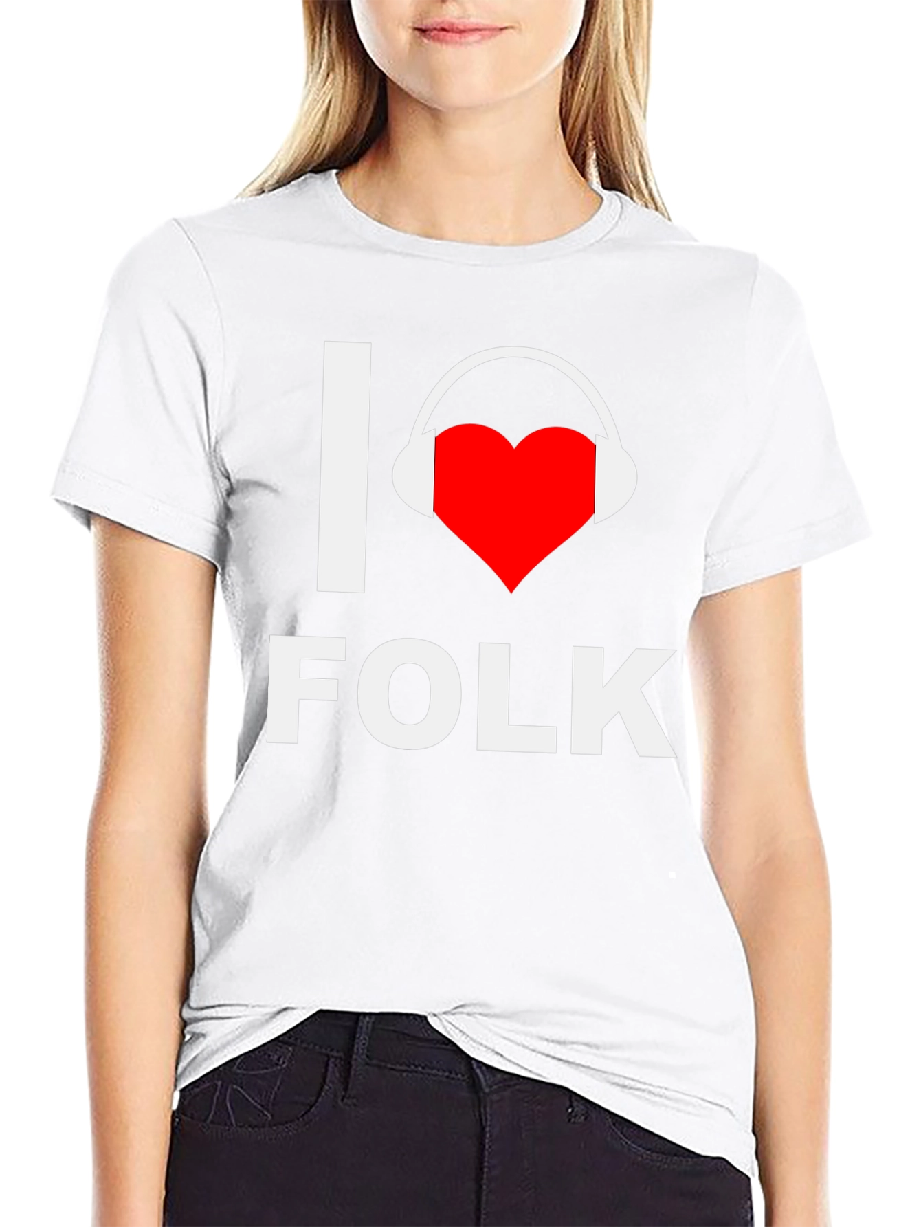 I Heart Folk Music Graphic Tee