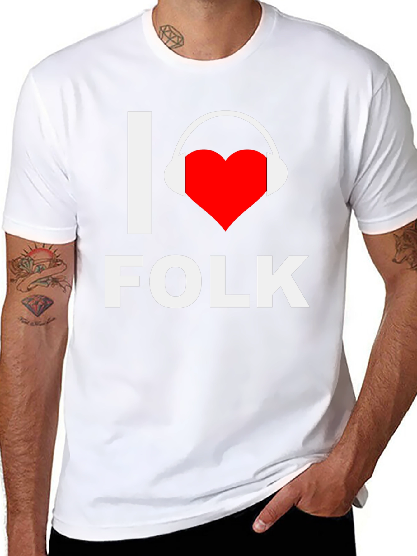 I Heart Folk Music Graphic Tee