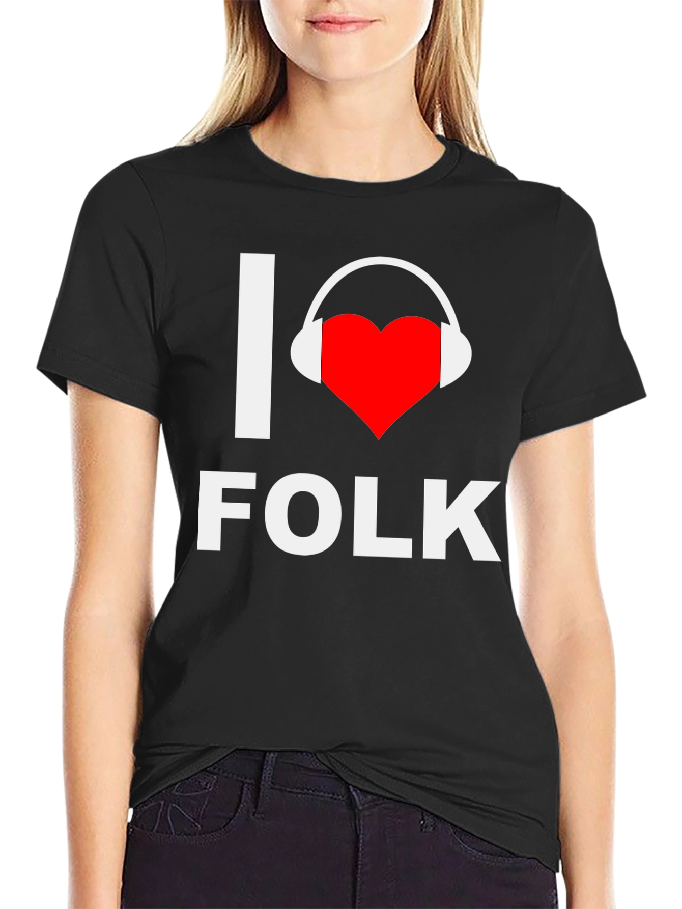 I Heart Folk Music Graphic Tee
