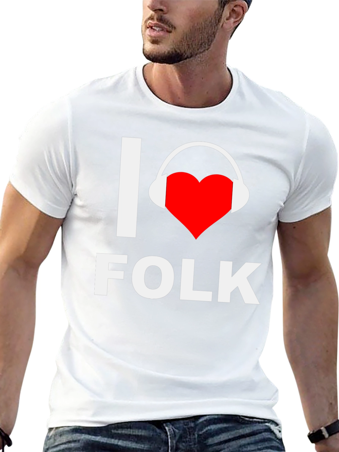 I Heart Folk Music Graphic Tee