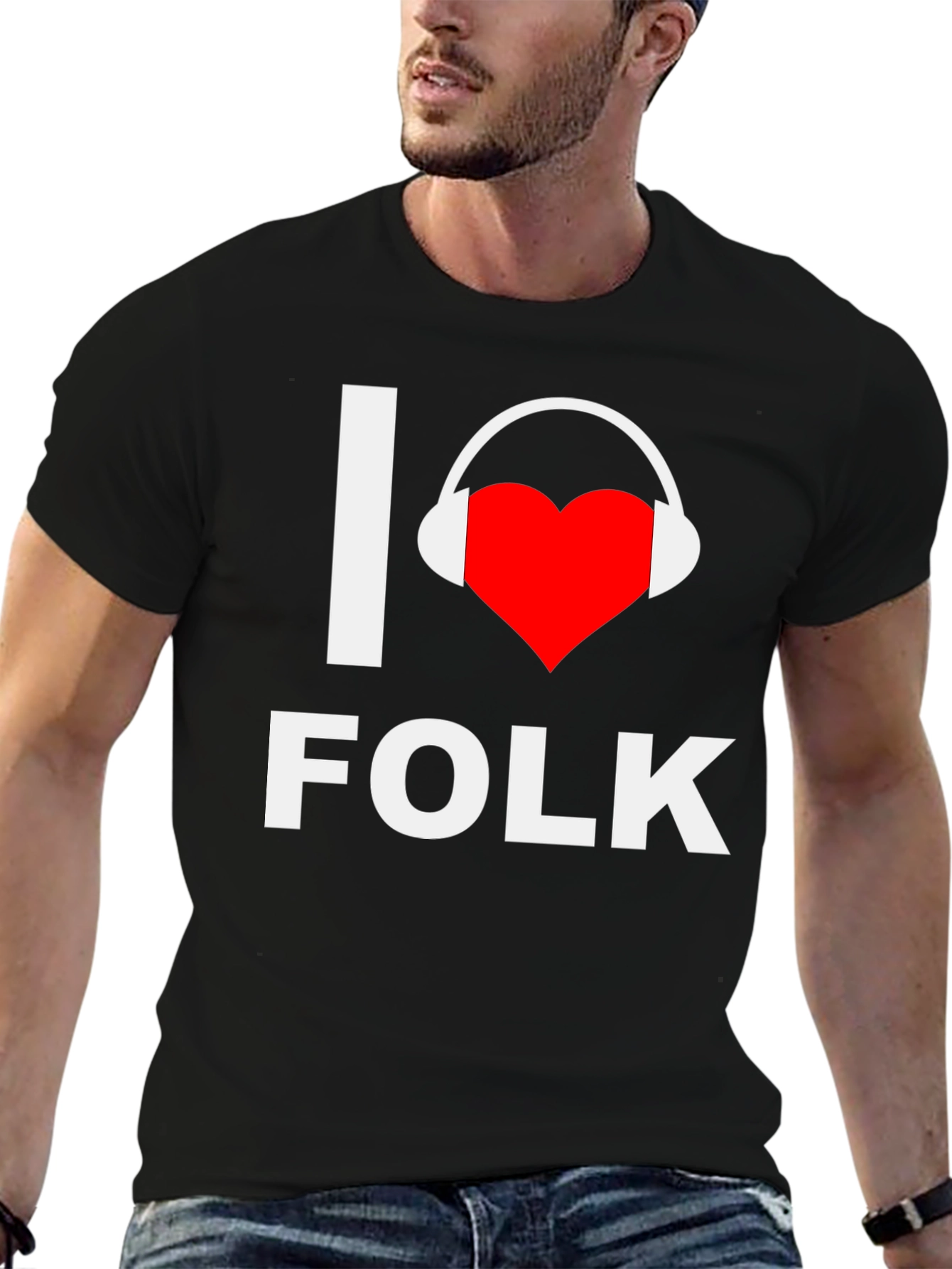 I Heart Folk Music Graphic Tee