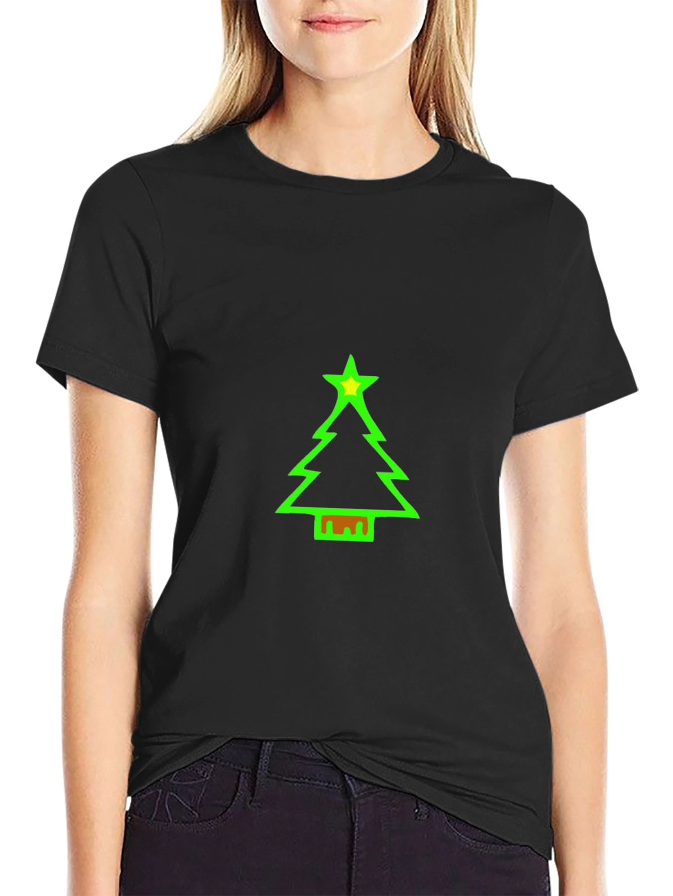 Festive Christmas Tree Graphic Tee - Holiday Cheer