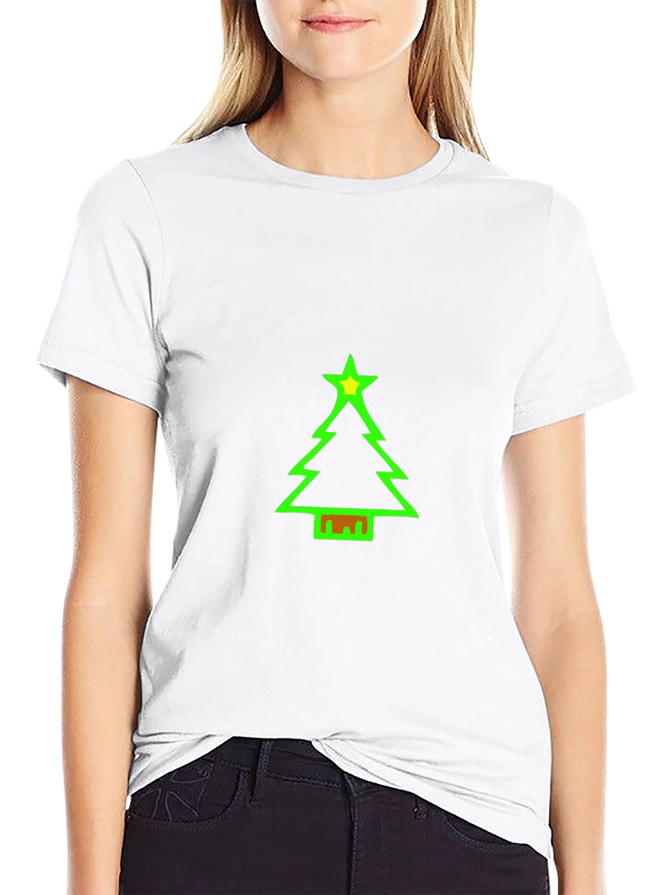 Festive Christmas Tree Graphic Tee - Holiday Cheer