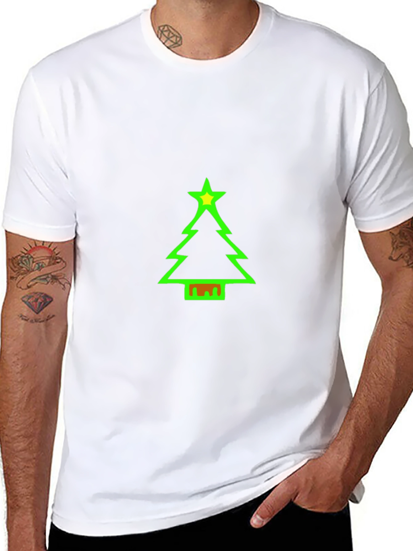 Festive Christmas Tree Graphic Tee - Holiday Cheer