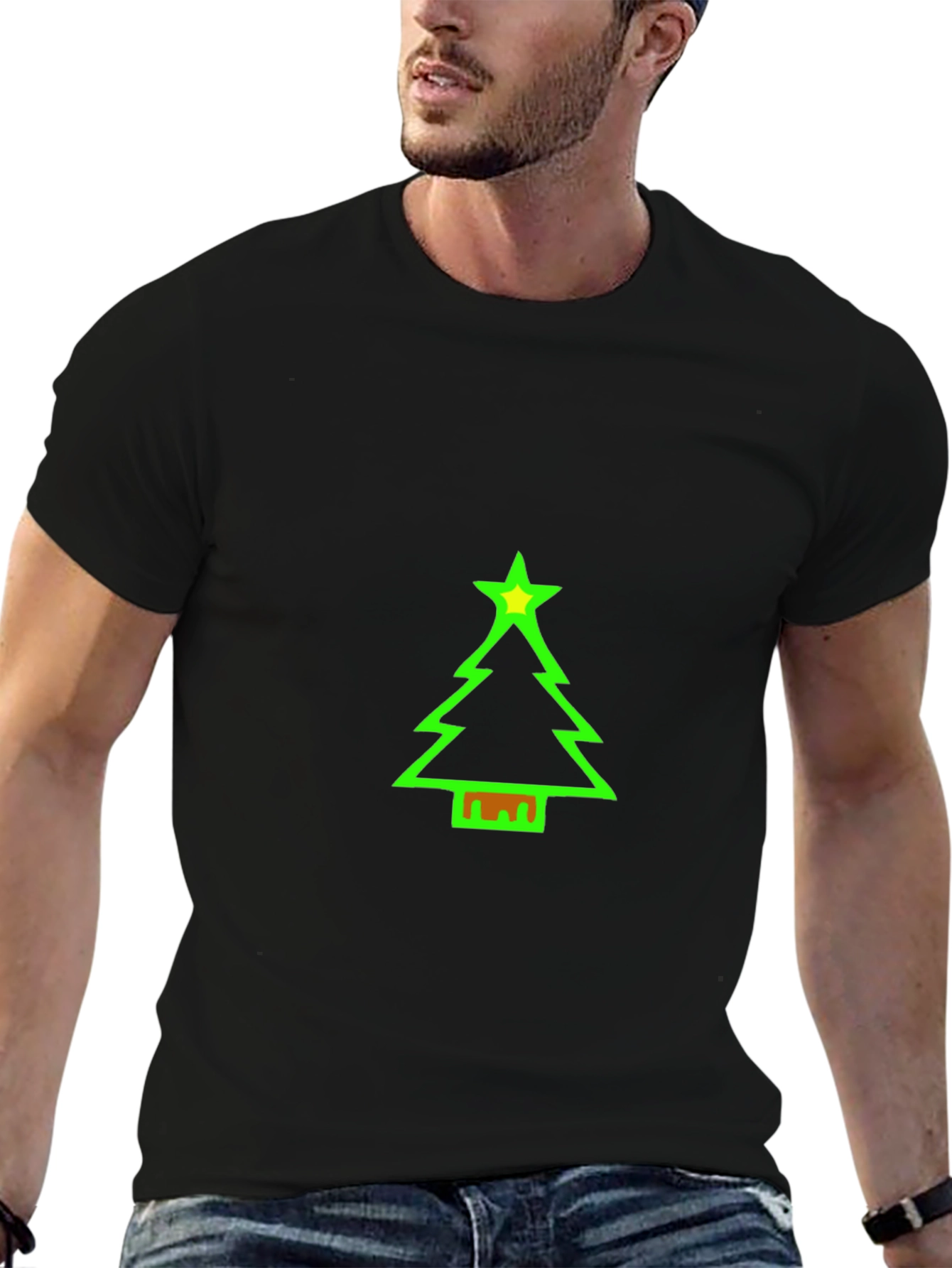 Festive Christmas Tree Graphic Tee - Holiday Cheer
