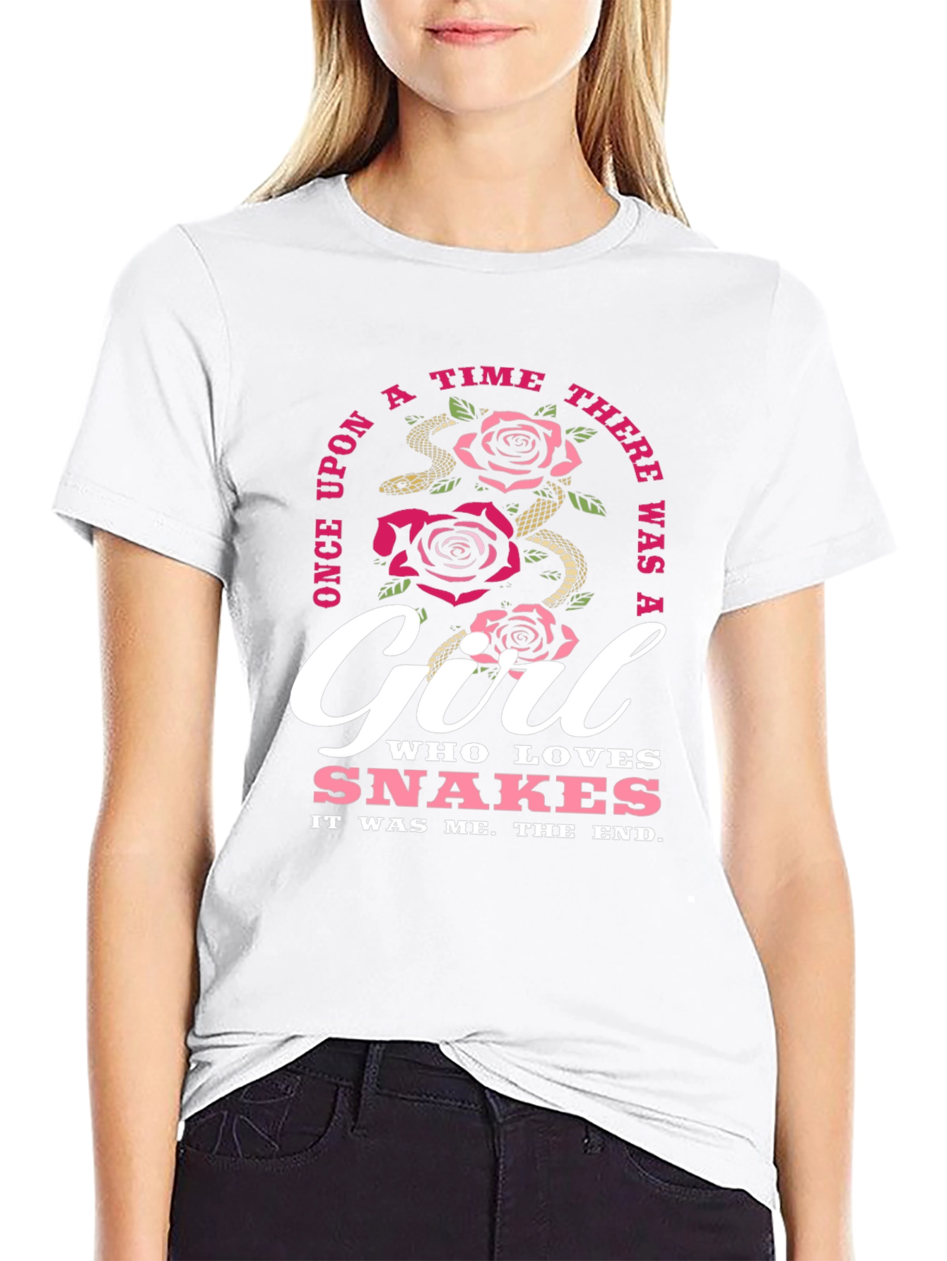 Girl Who Loves Snakes Black T-Shirt