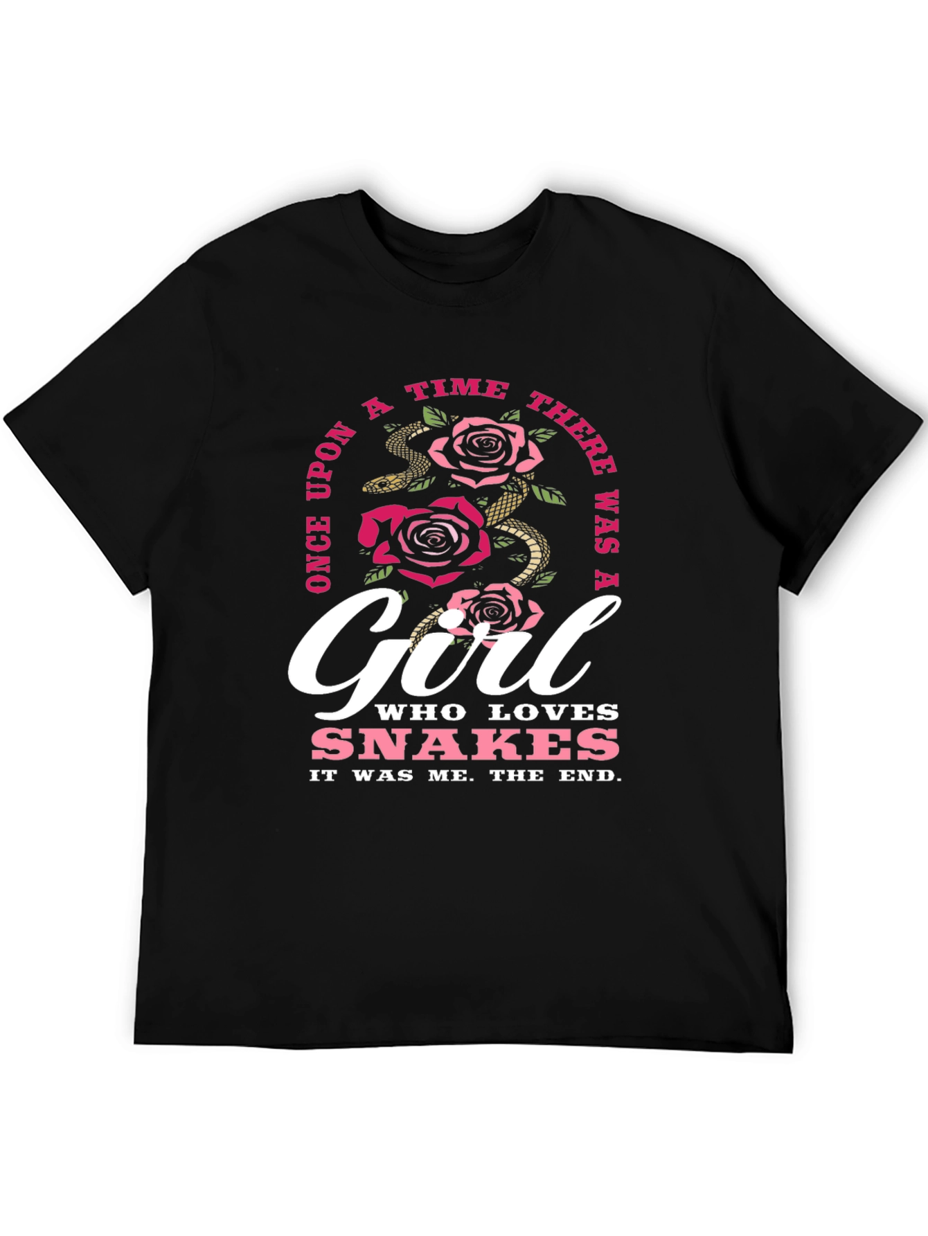 Girl Who Loves Snakes Black T-Shirt