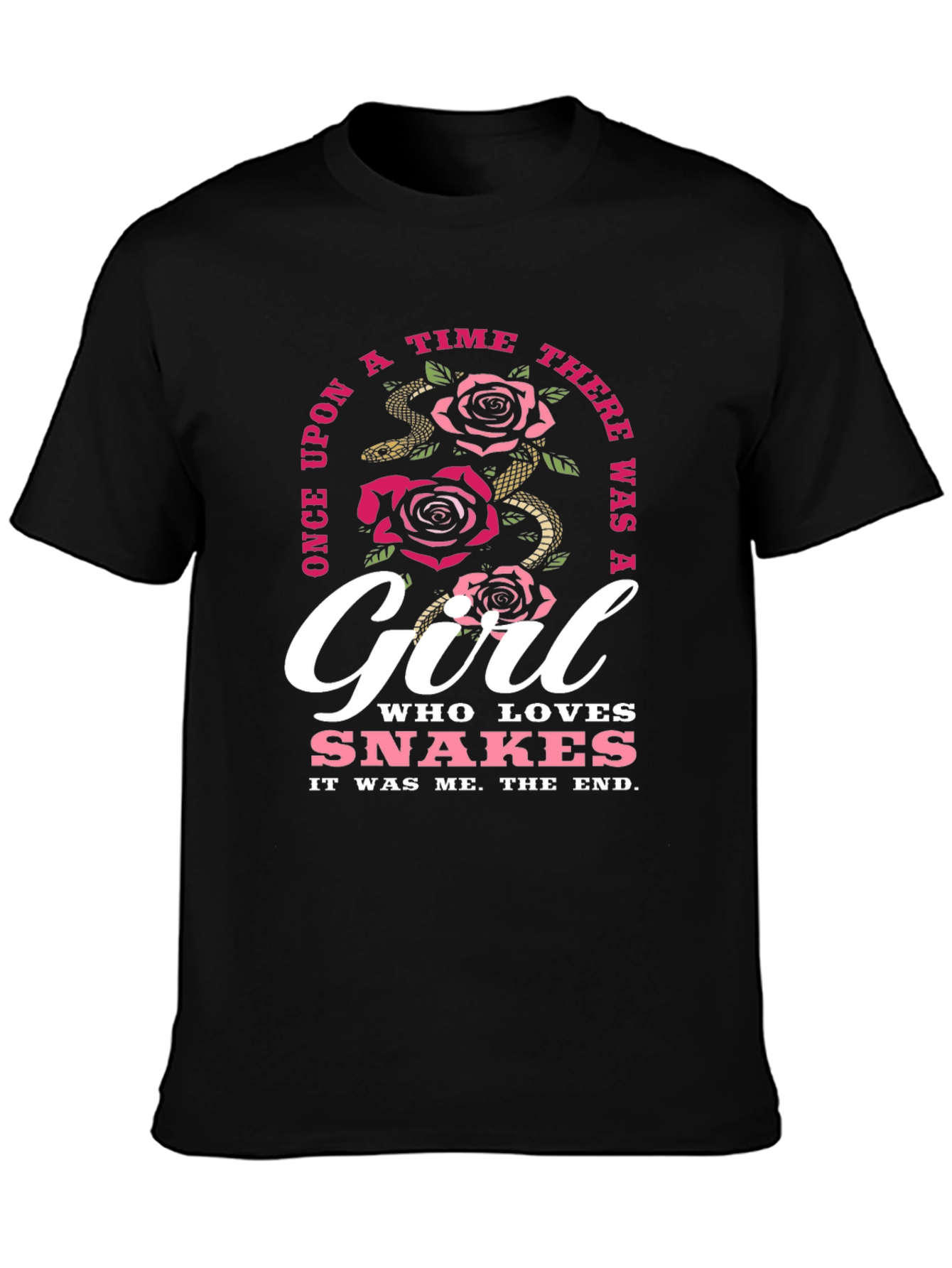 Girl Who Loves Snakes Black T-Shirt