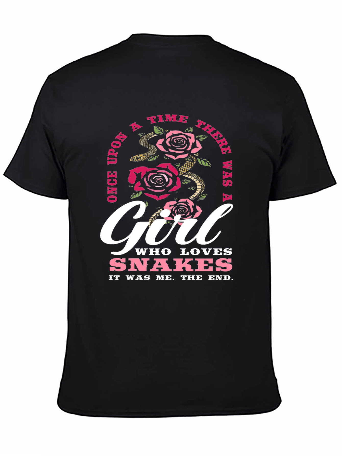 Girl Who Loves Snakes Black T-Shirt