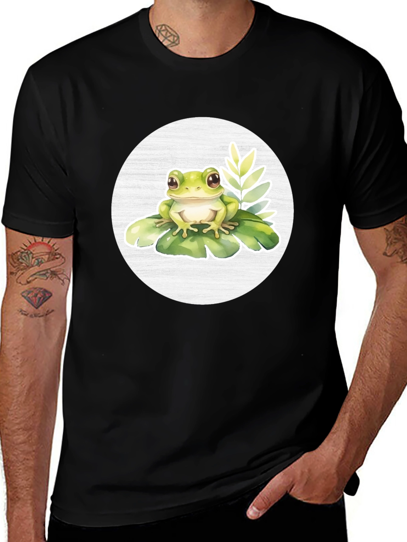 Frog on Lily Pad Graphic T-Shirt