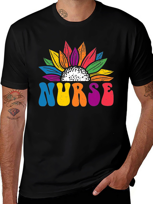 Nurse Rainbow Sunflower T-Shirt
