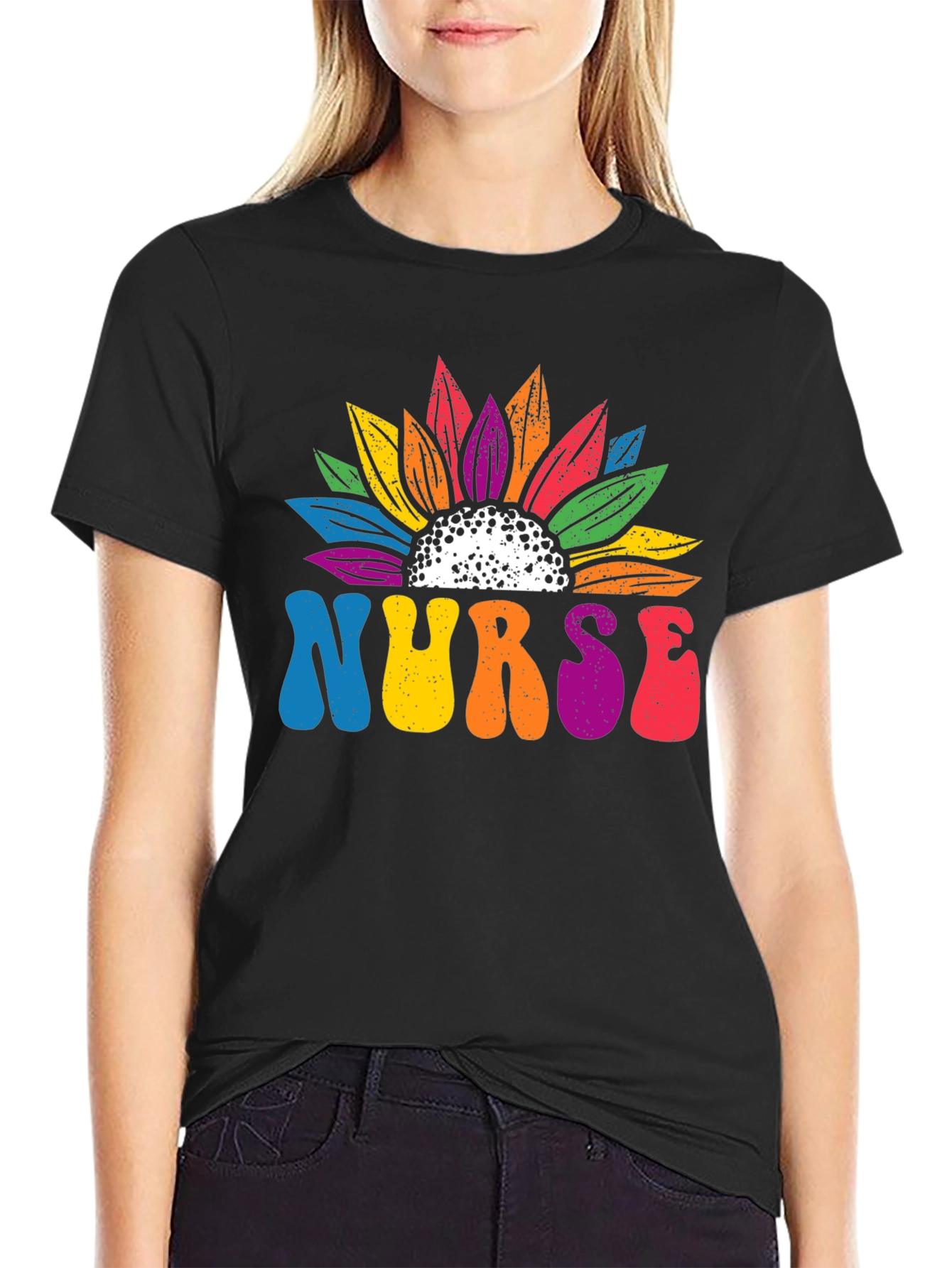 Nurse Rainbow Sunflower T-Shirt