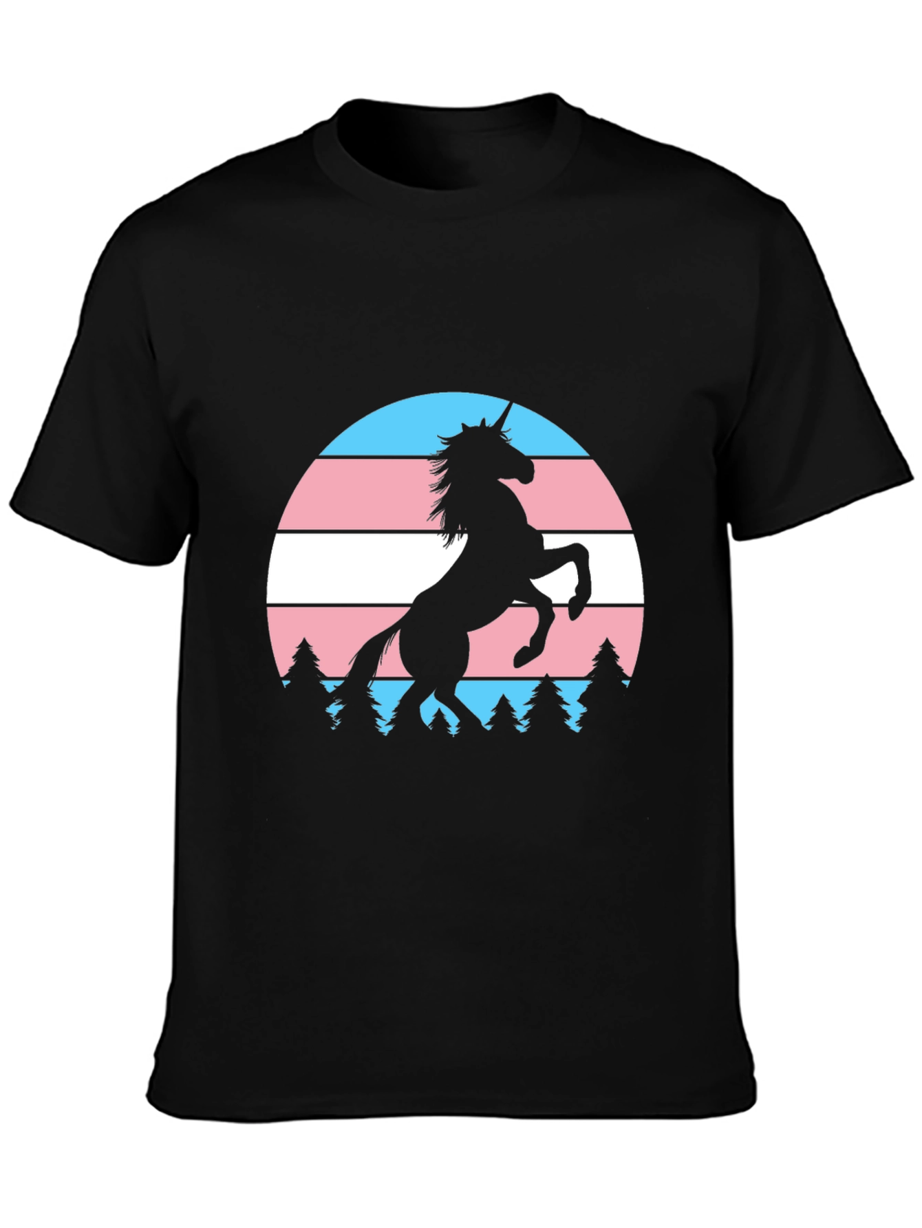 Trans Pride Unicorn T-Shirt - Black