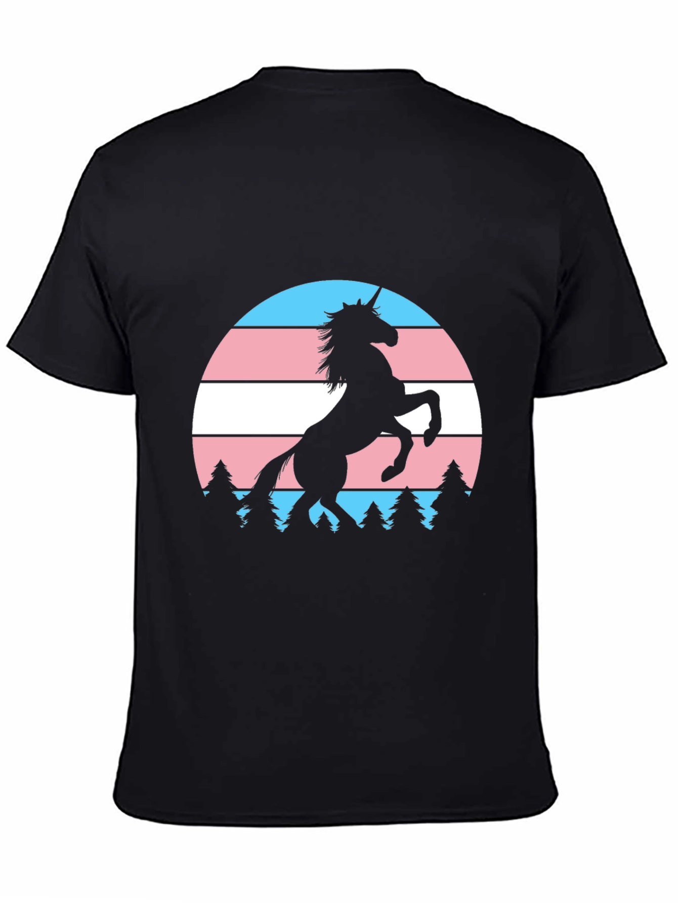 Trans Pride Unicorn T-Shirt - Black
