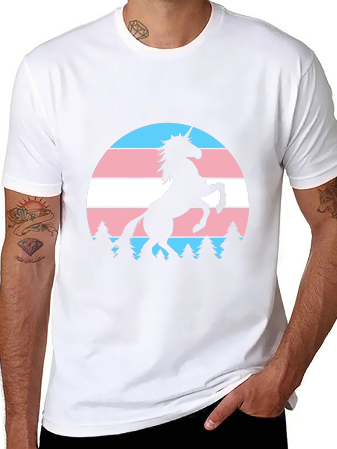 Trans Pride Unicorn T-Shirt - Black