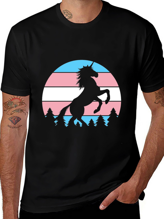 Trans Pride Unicorn T-Shirt - Black