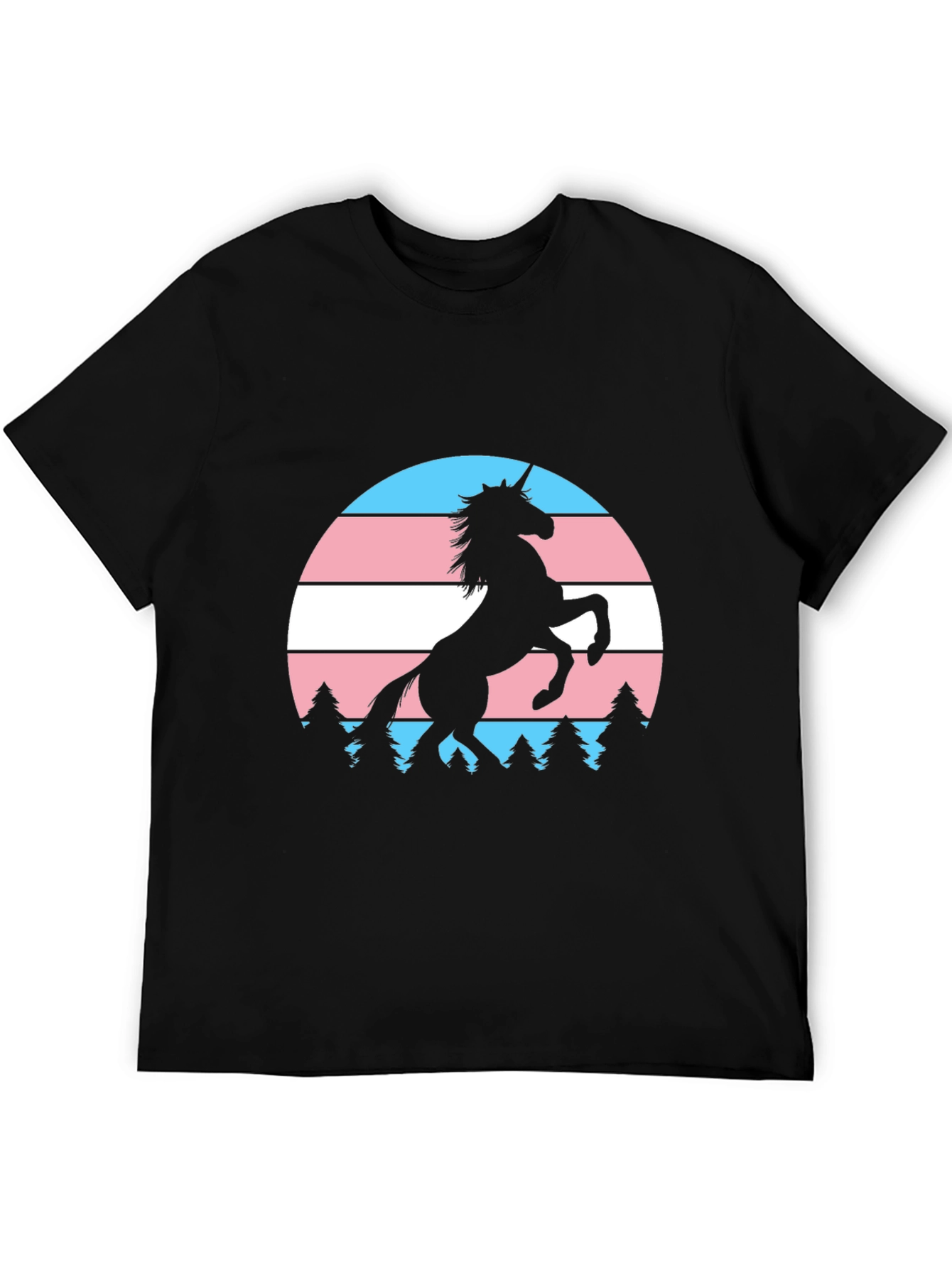 Trans Pride Unicorn T-Shirt - Black